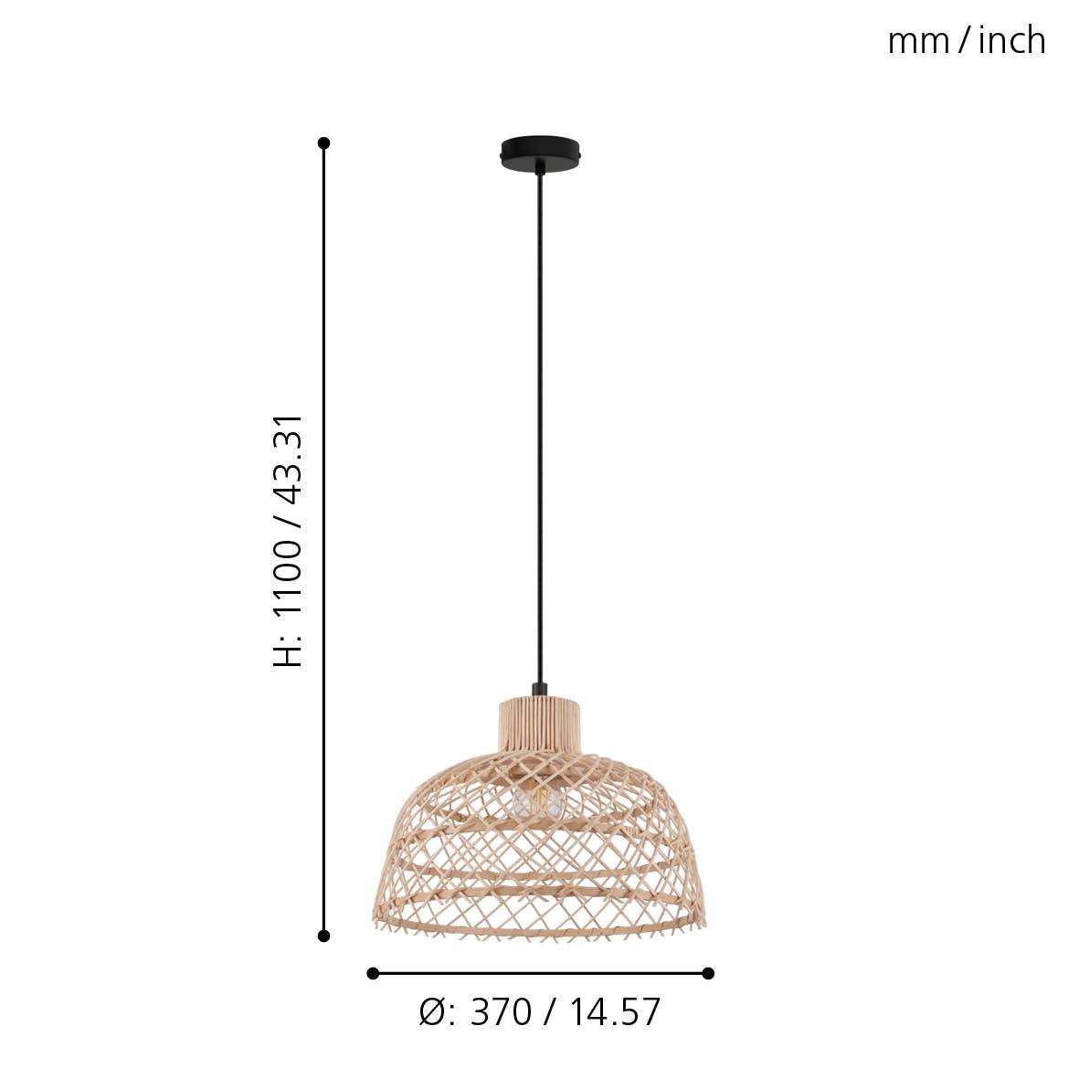 eglo ausnby rattan wicker ceiling pendant kitchen lighting 