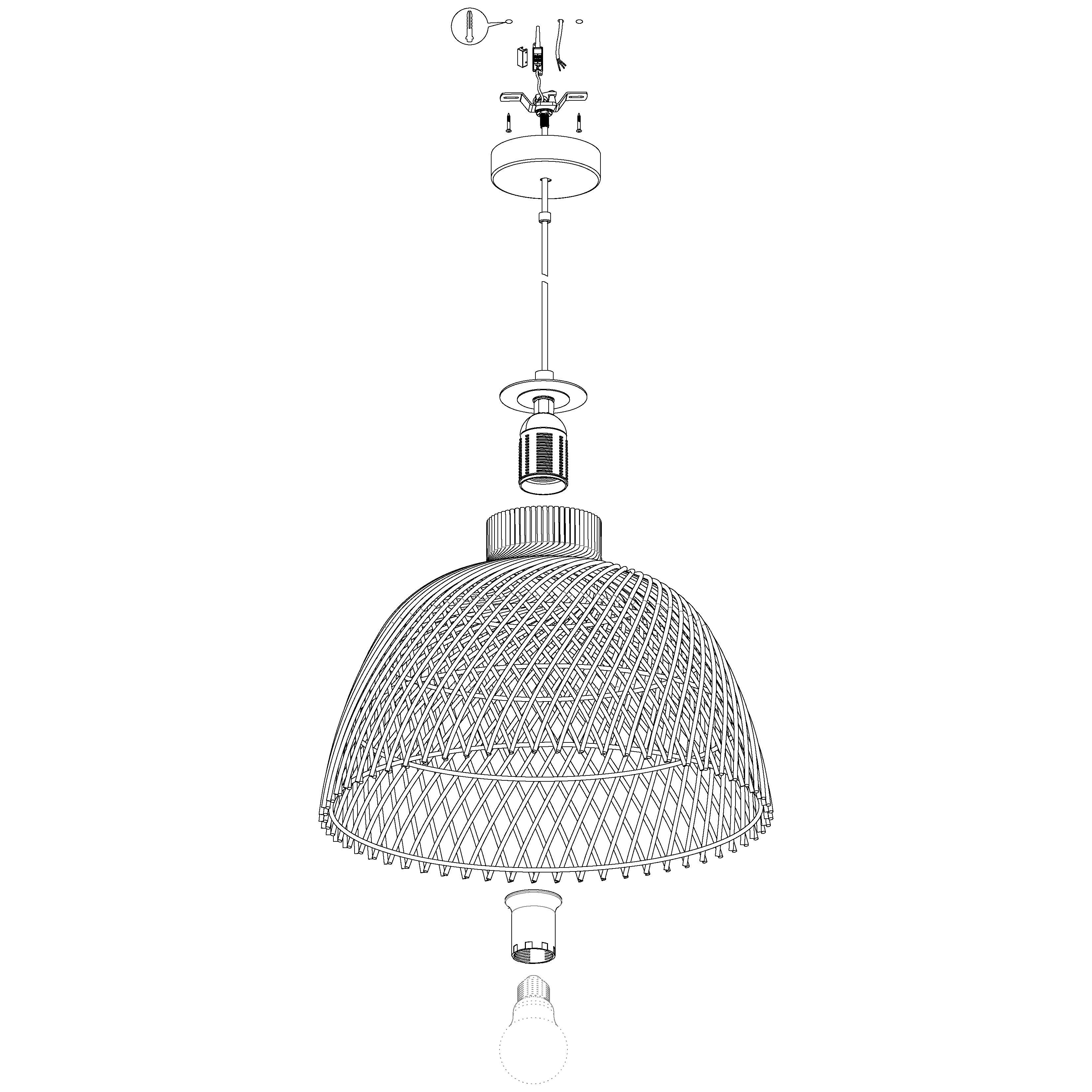 eglo ausnby rattan wicker ceiling pendant hallway lighting 