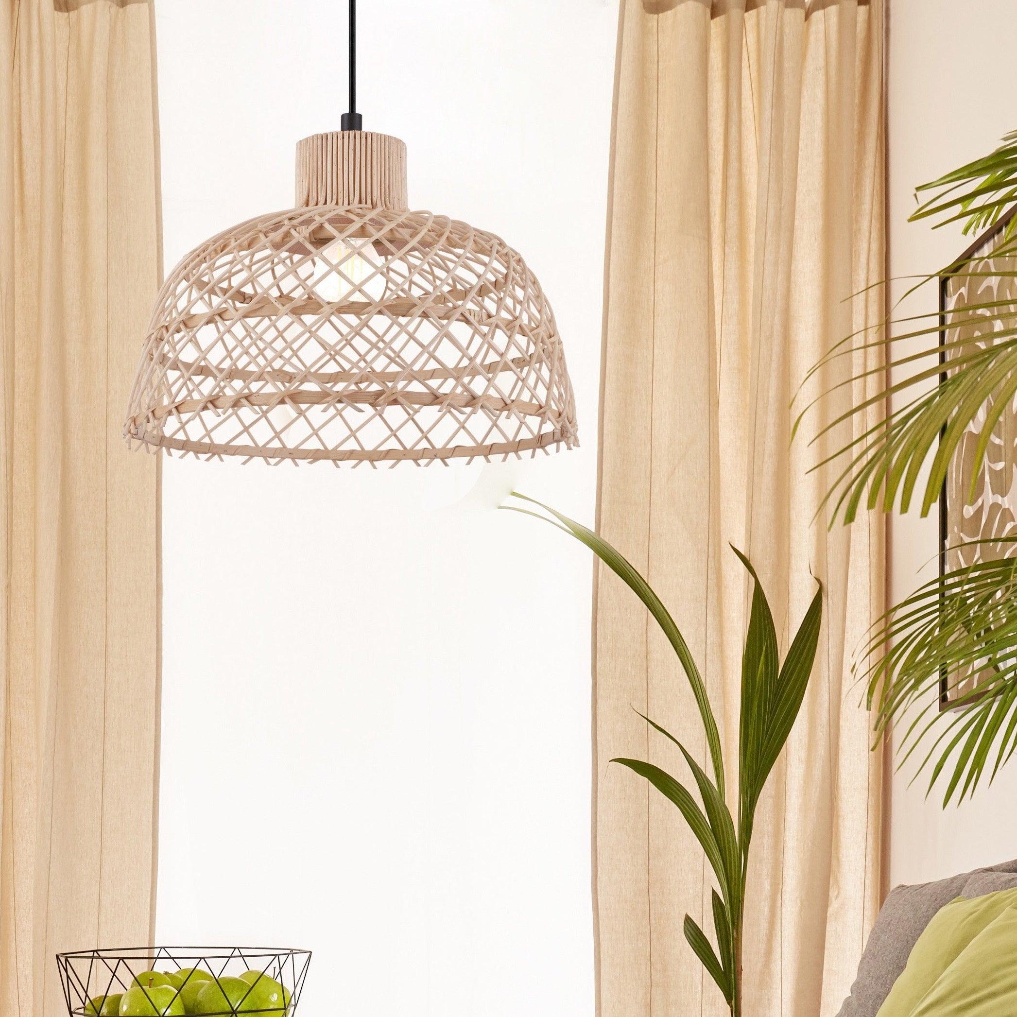 eglo ausnby rattan wicker ceiling pendant living room image