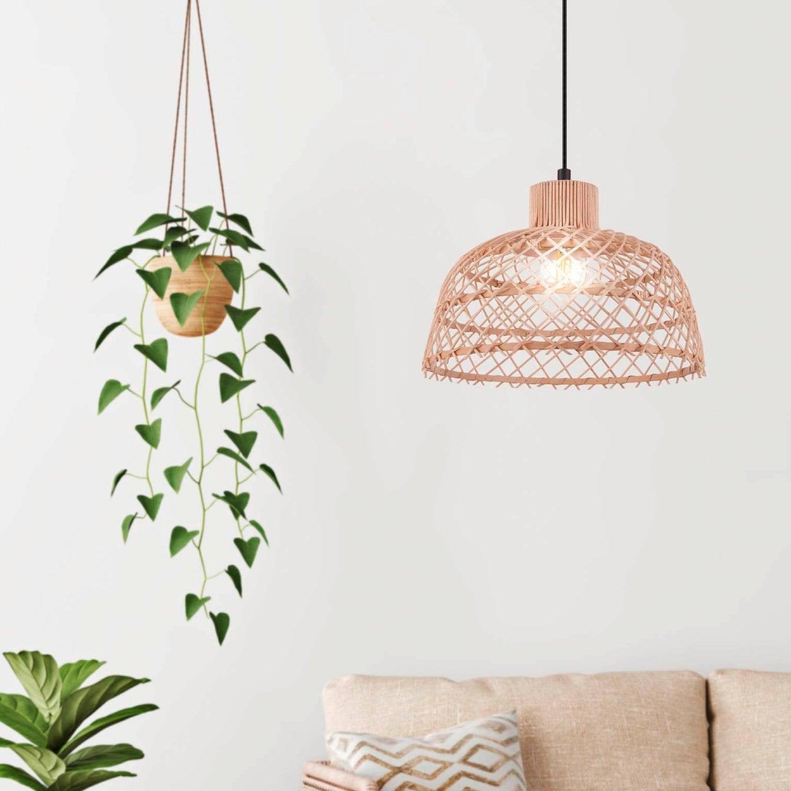 eglo ausnby rattan wicker ceiling pendant