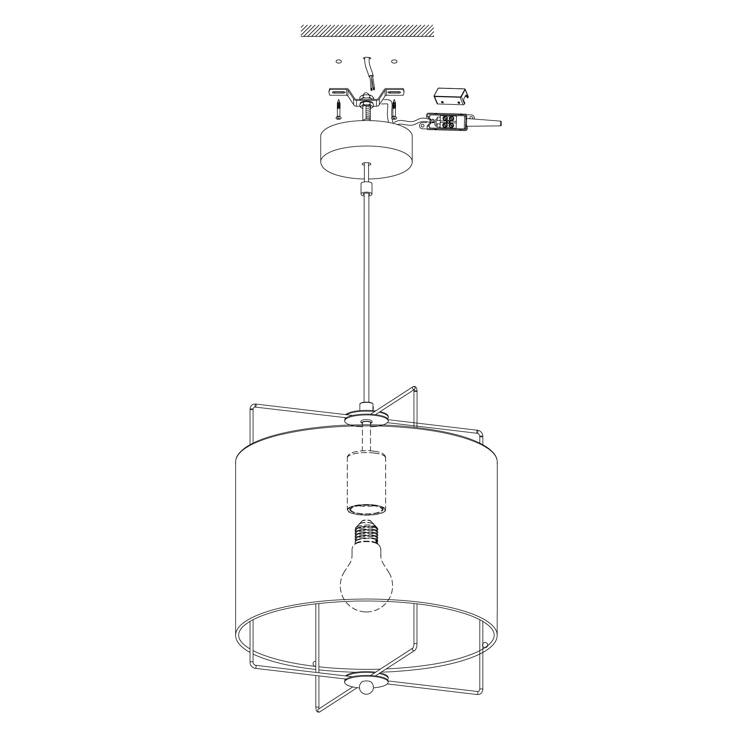 eglo bridekirk black metal frame ceiling pendant linen shade kitchen lighting 