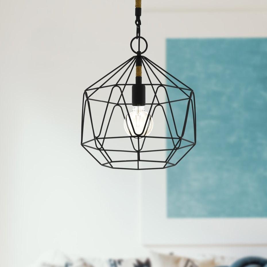 eglo cottingham black wire lampshade ceiling pendant