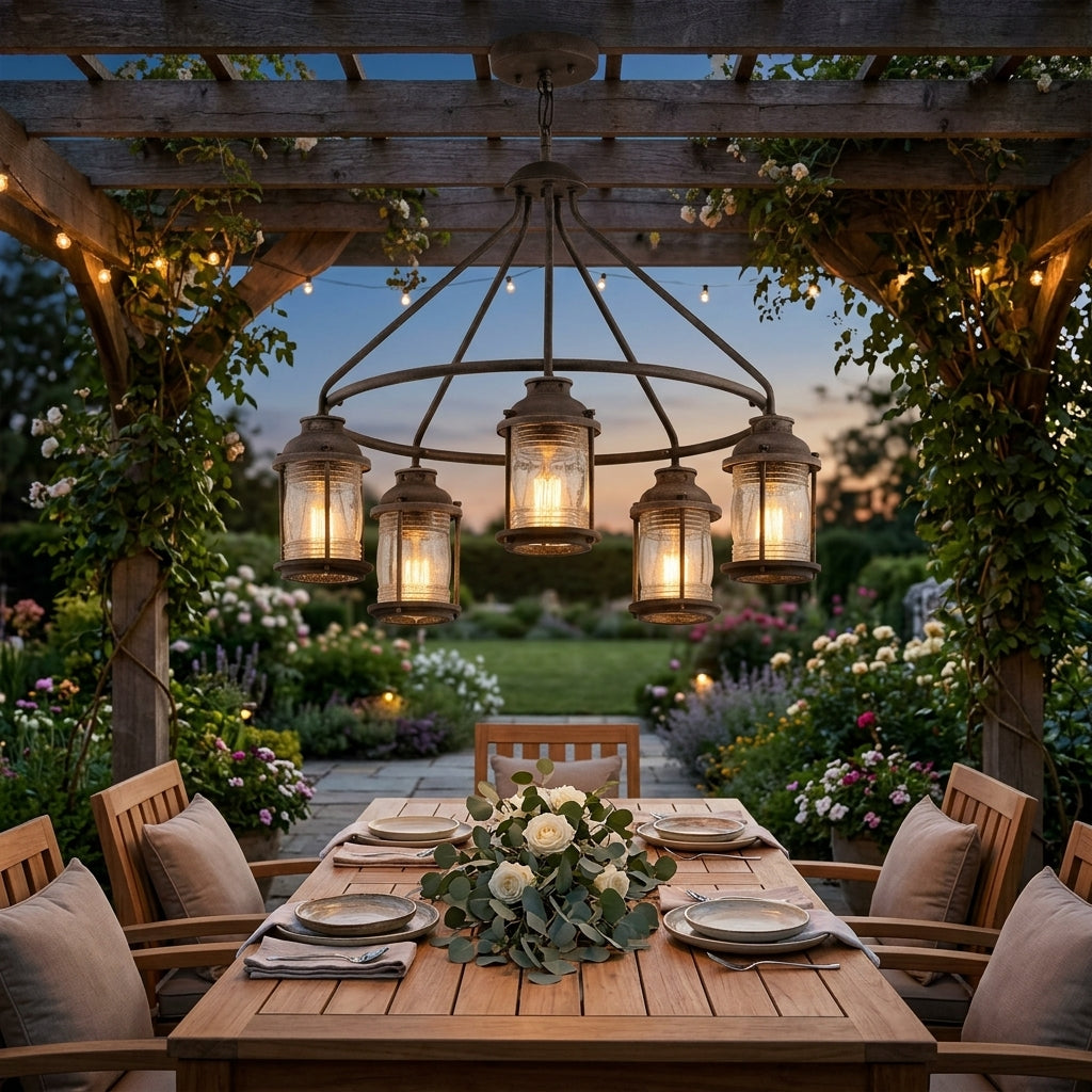 Kichler Ashland Bay 5 Light Zinc Outdoor Pendant