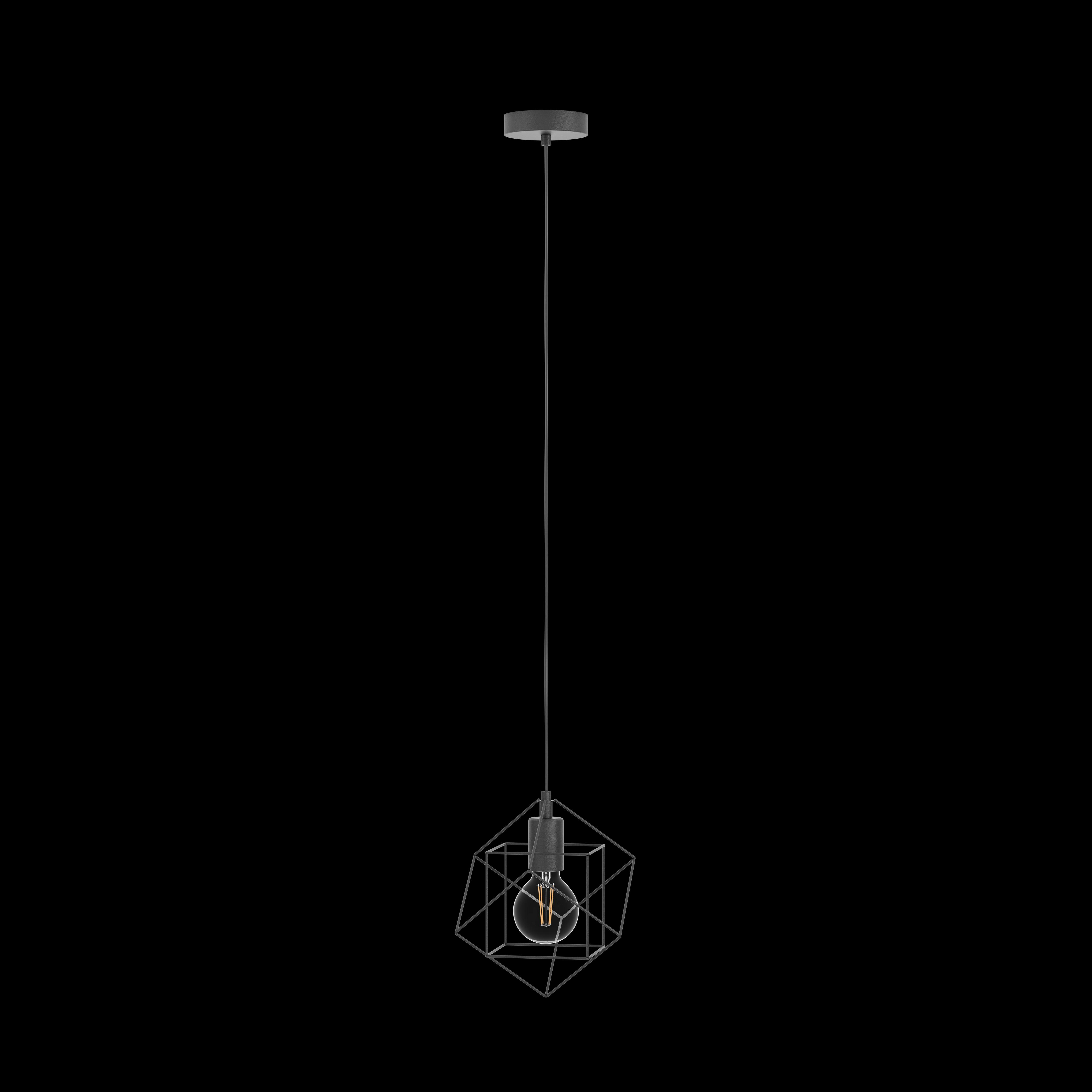eglo straiton two square black wire framed ceiling pendant kitchen lighting 