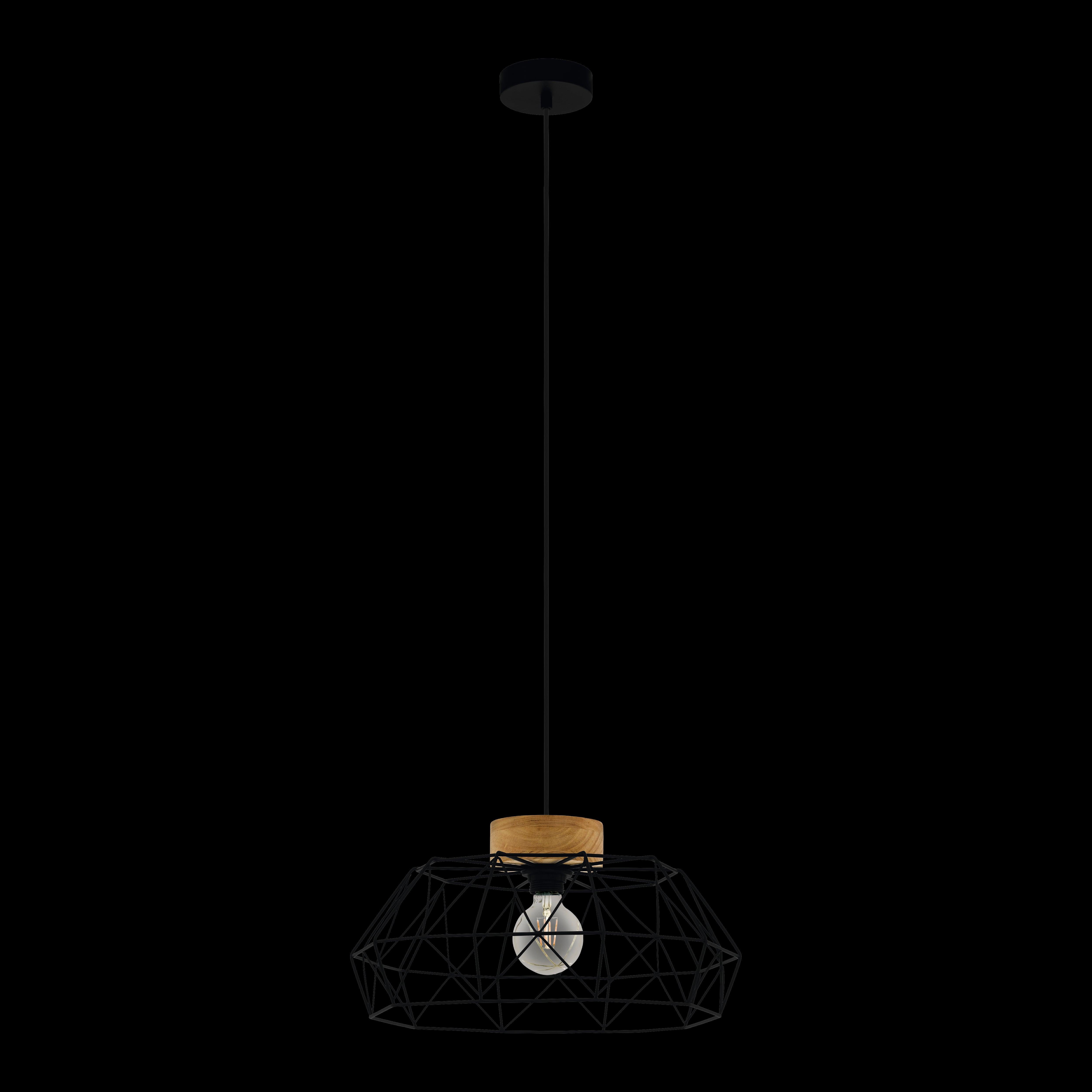 eglo padstow black geometric wire lampshade ceiling pendant living room image