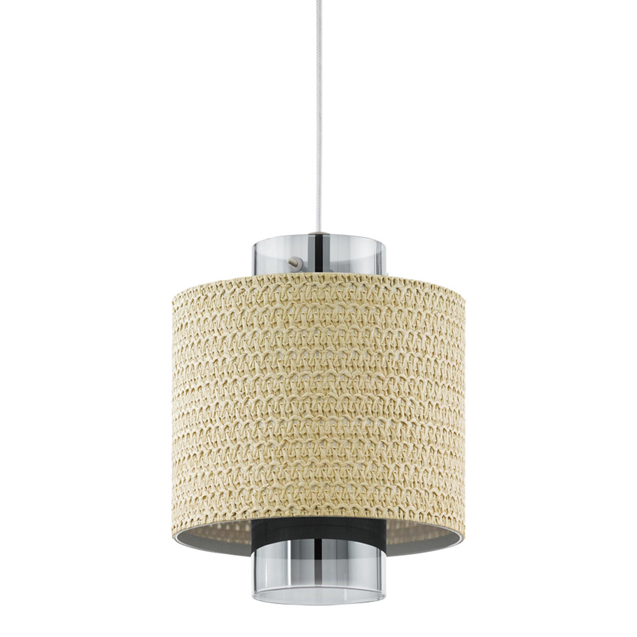 eglo mediouna seagrass and glass ceiling pendant kitchen lighting 