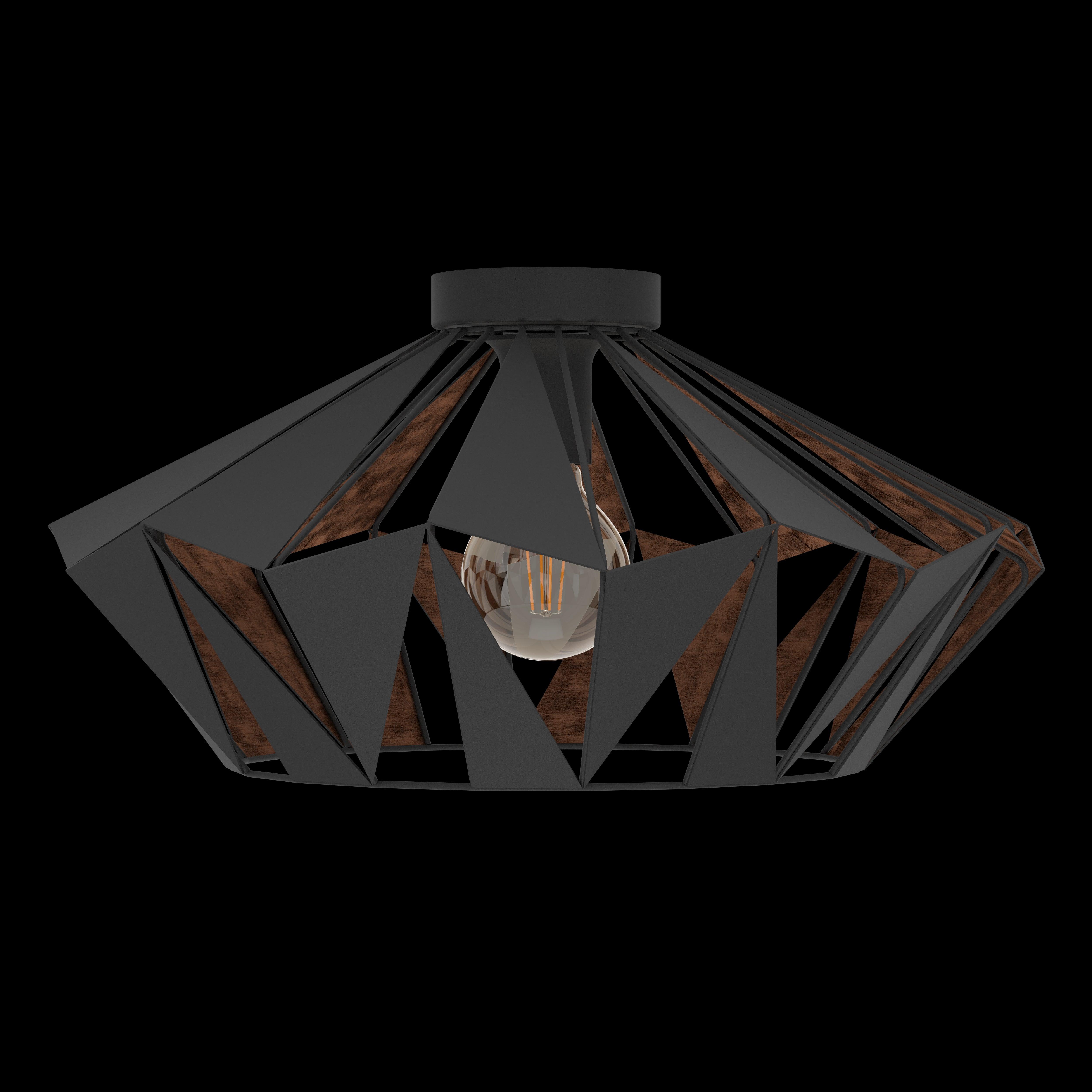 eglo carlton 6 flush black copper metal ceiling light living room image