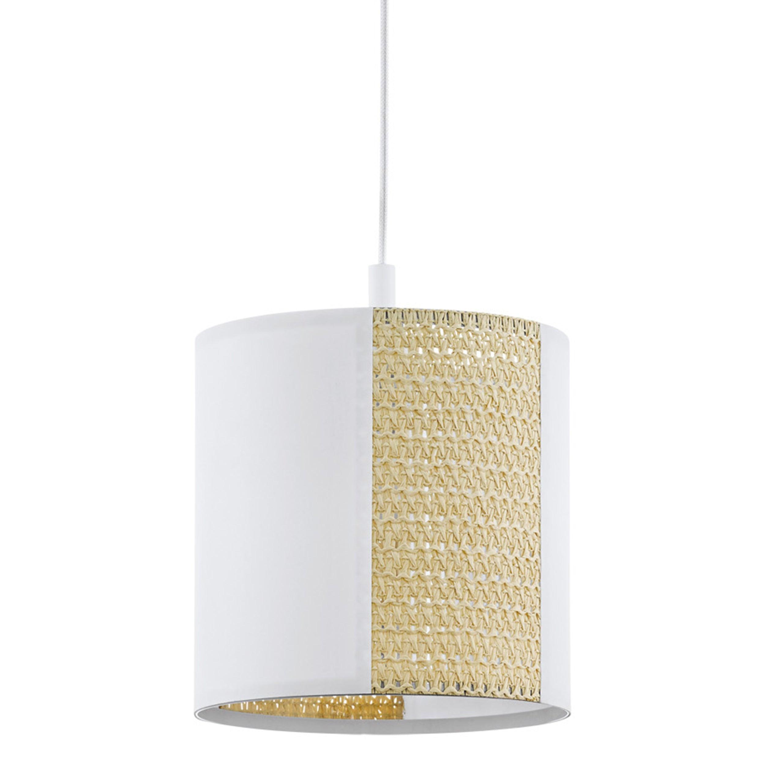 eglo arnhem kraft paper seagrass ceiling pendant Kitchen Lighting Close Up