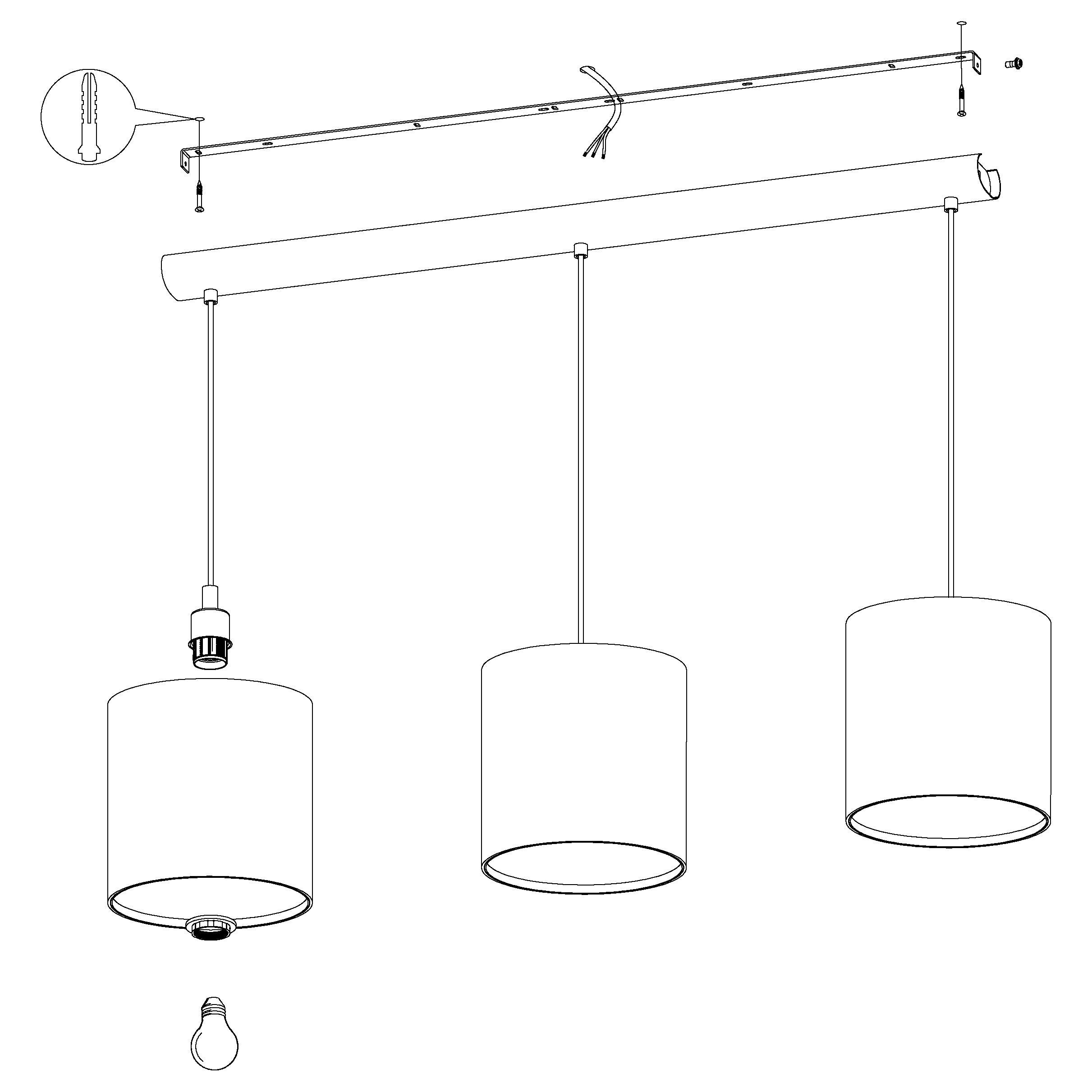 eglo arnhem 3 light kraft paper seagrass ceiling pendant kitchen lighting 