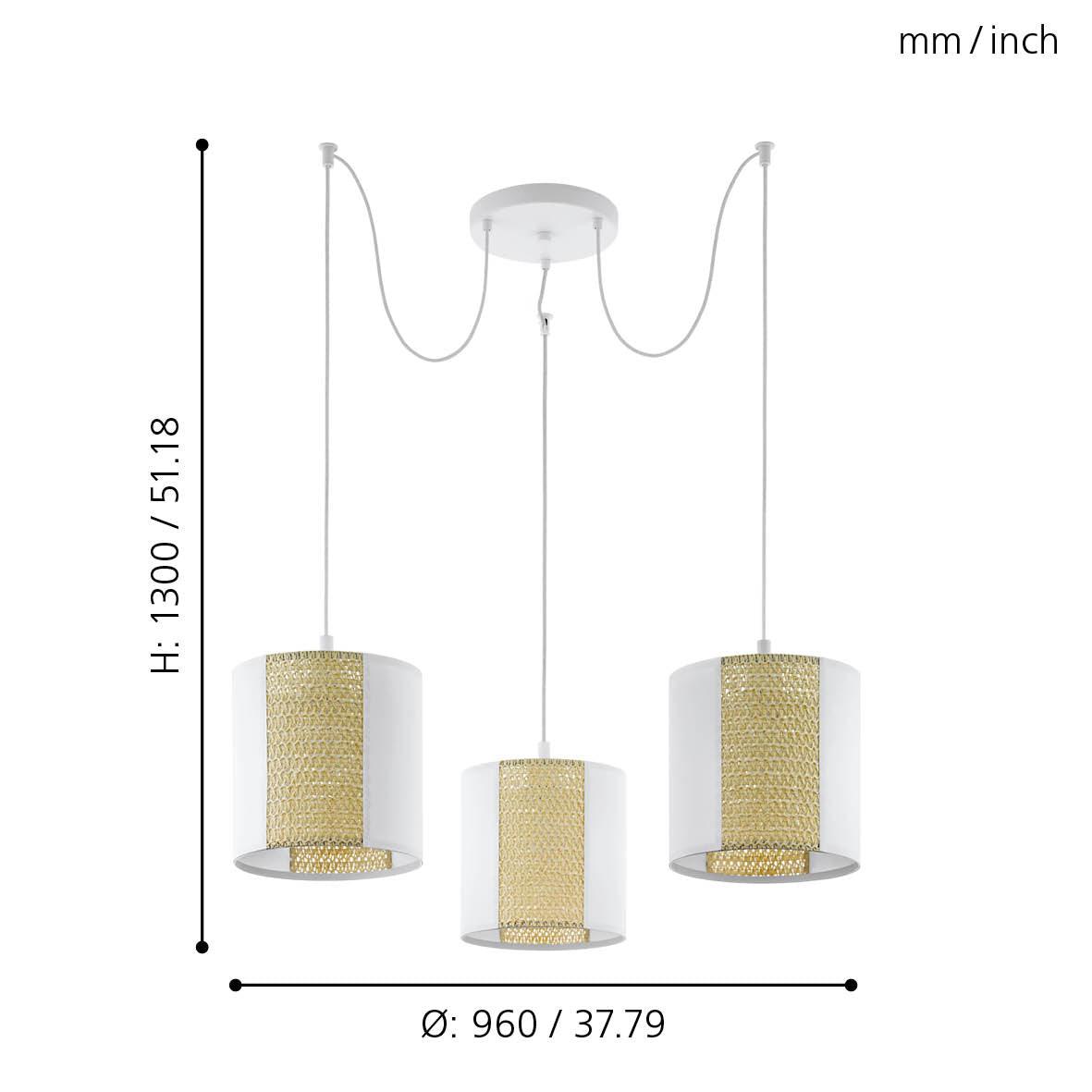 eglo arnhem 3 light adjustable kraft paper seagrass ceiling pendant living room close up