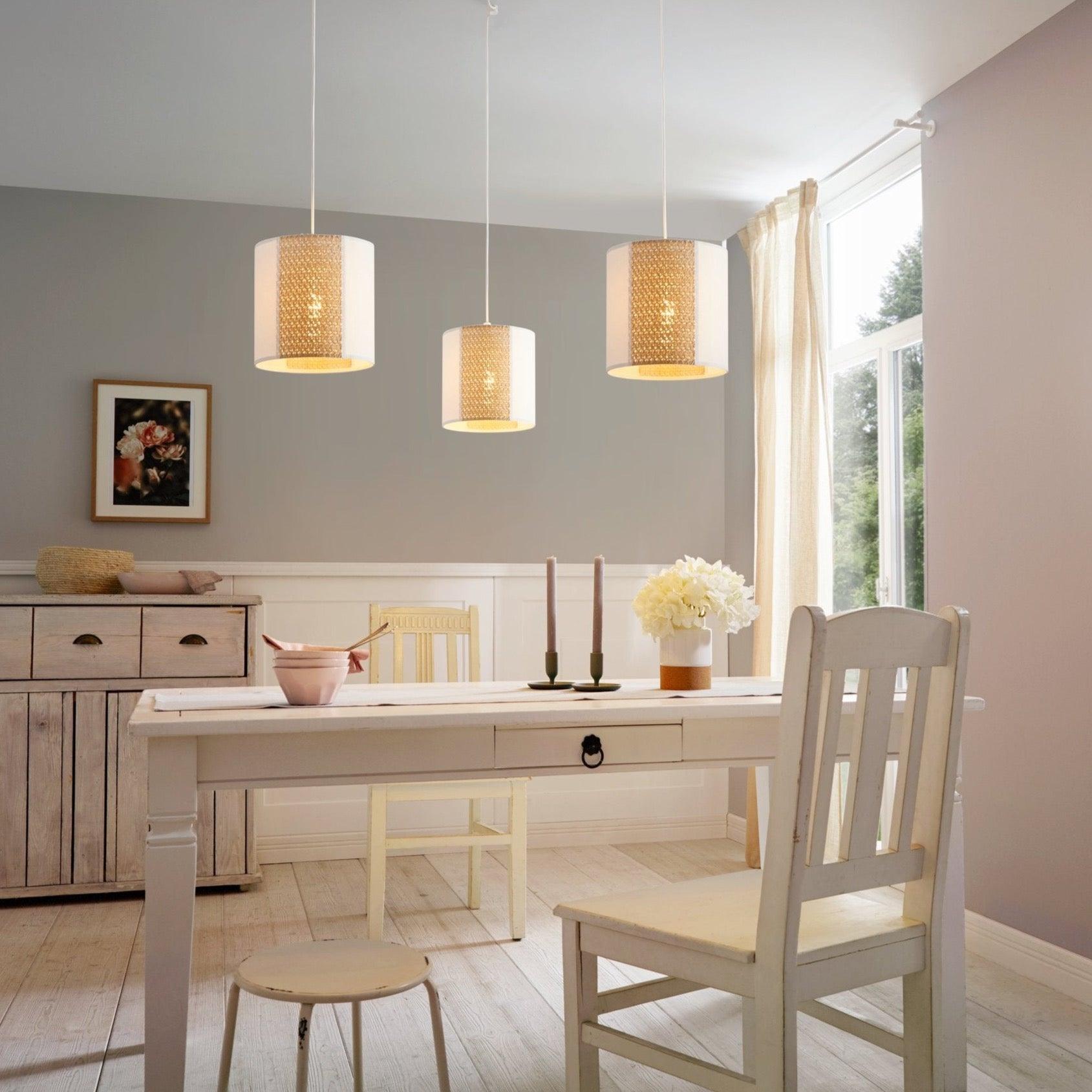 eglo arnhem 3 light adjustable kraft paper seagrass ceiling pendant