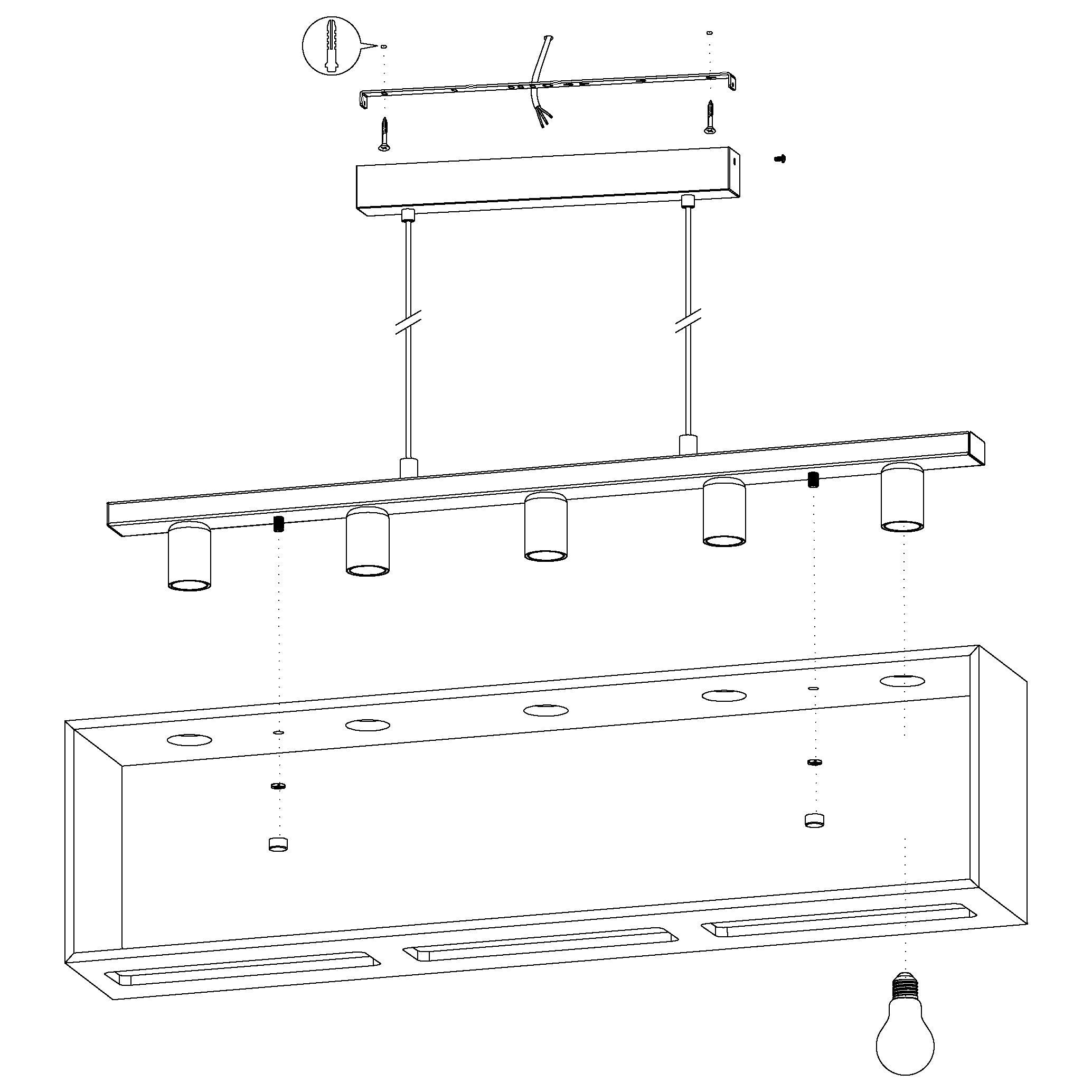 eglo famborough 5 light rectangular wood metal ceiling pendant kitchen lighting 