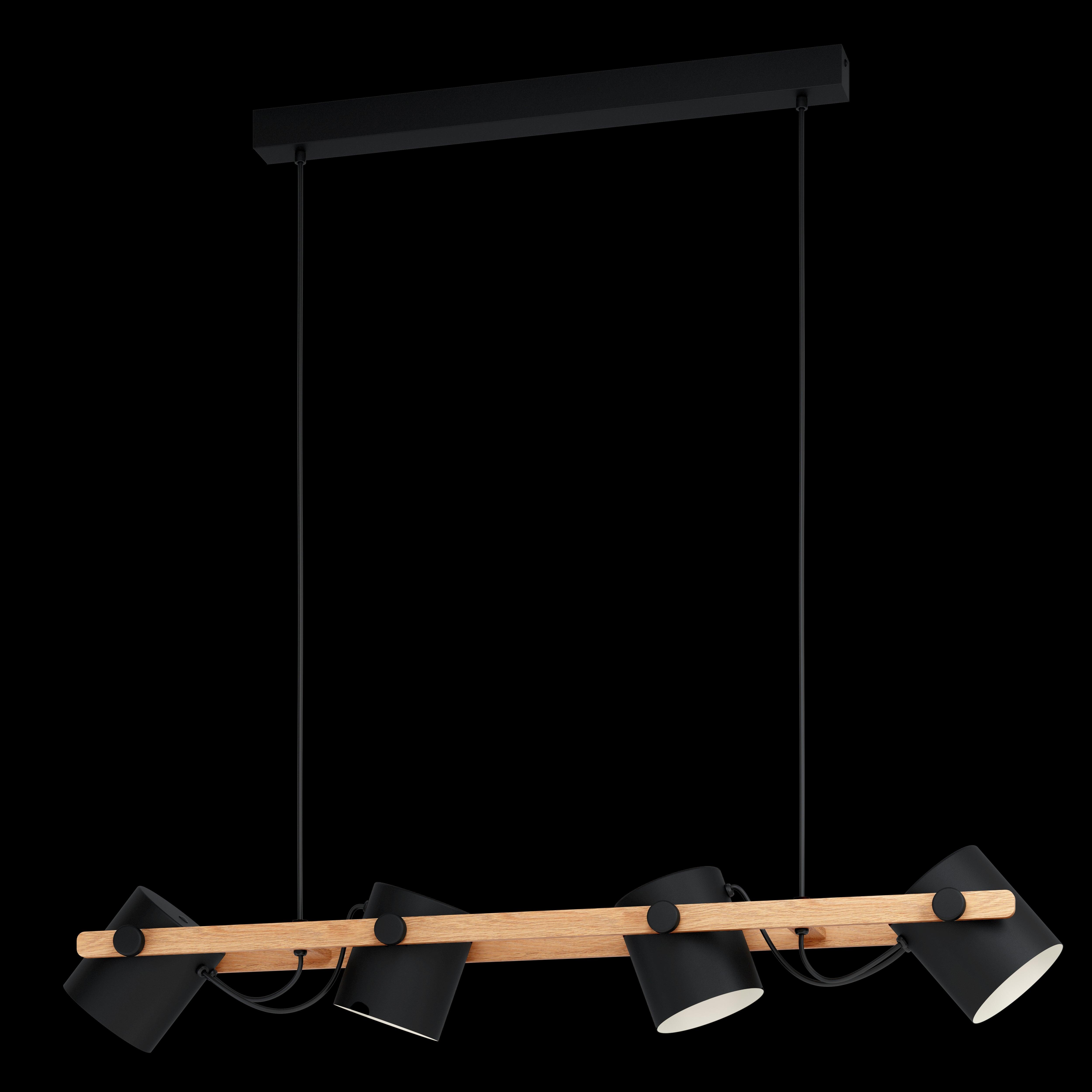 eglo hornwood wooden 4 light pivoting lampshade ceiling pendant living room image