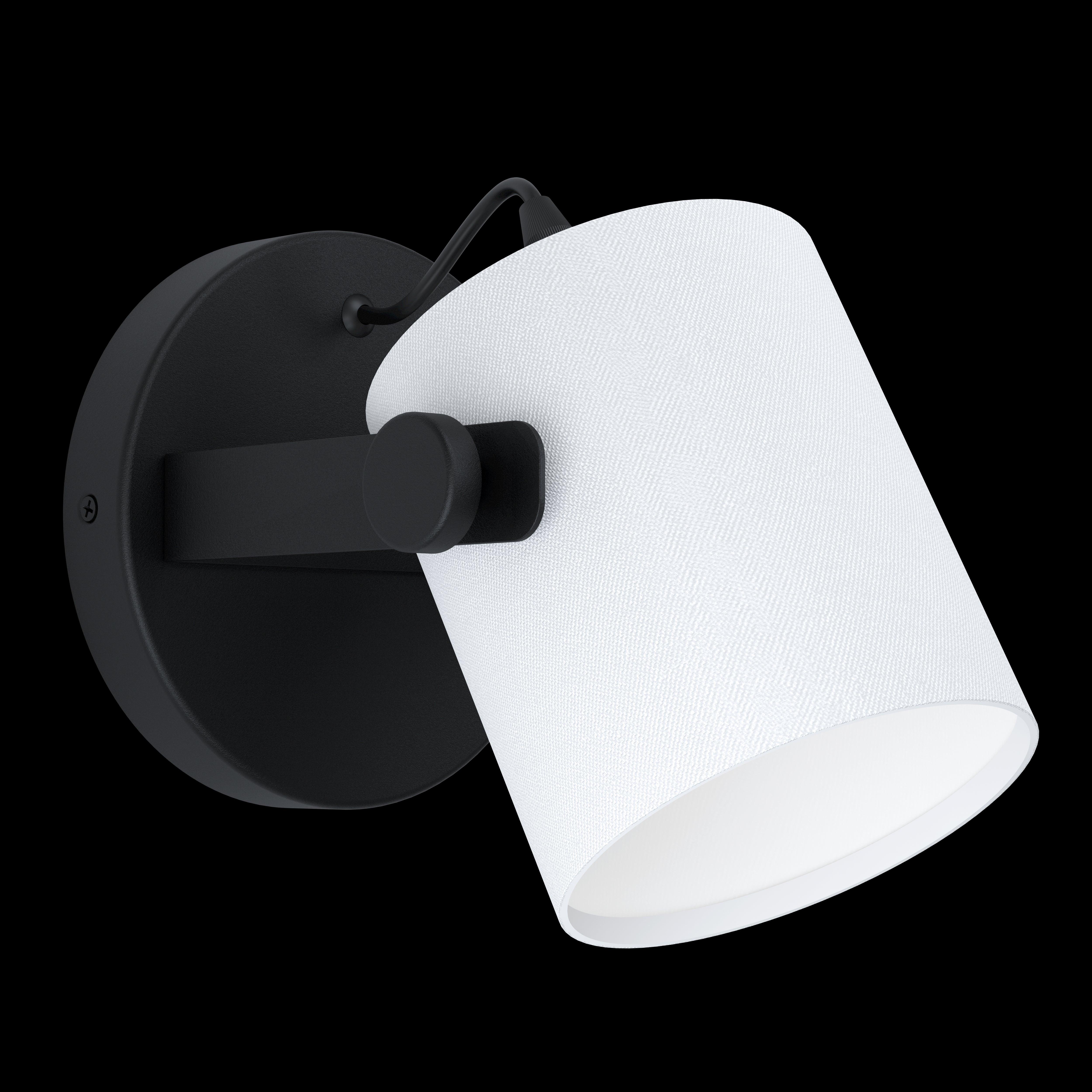 eglo hornwood 1 black wall light white fabric shade living room image