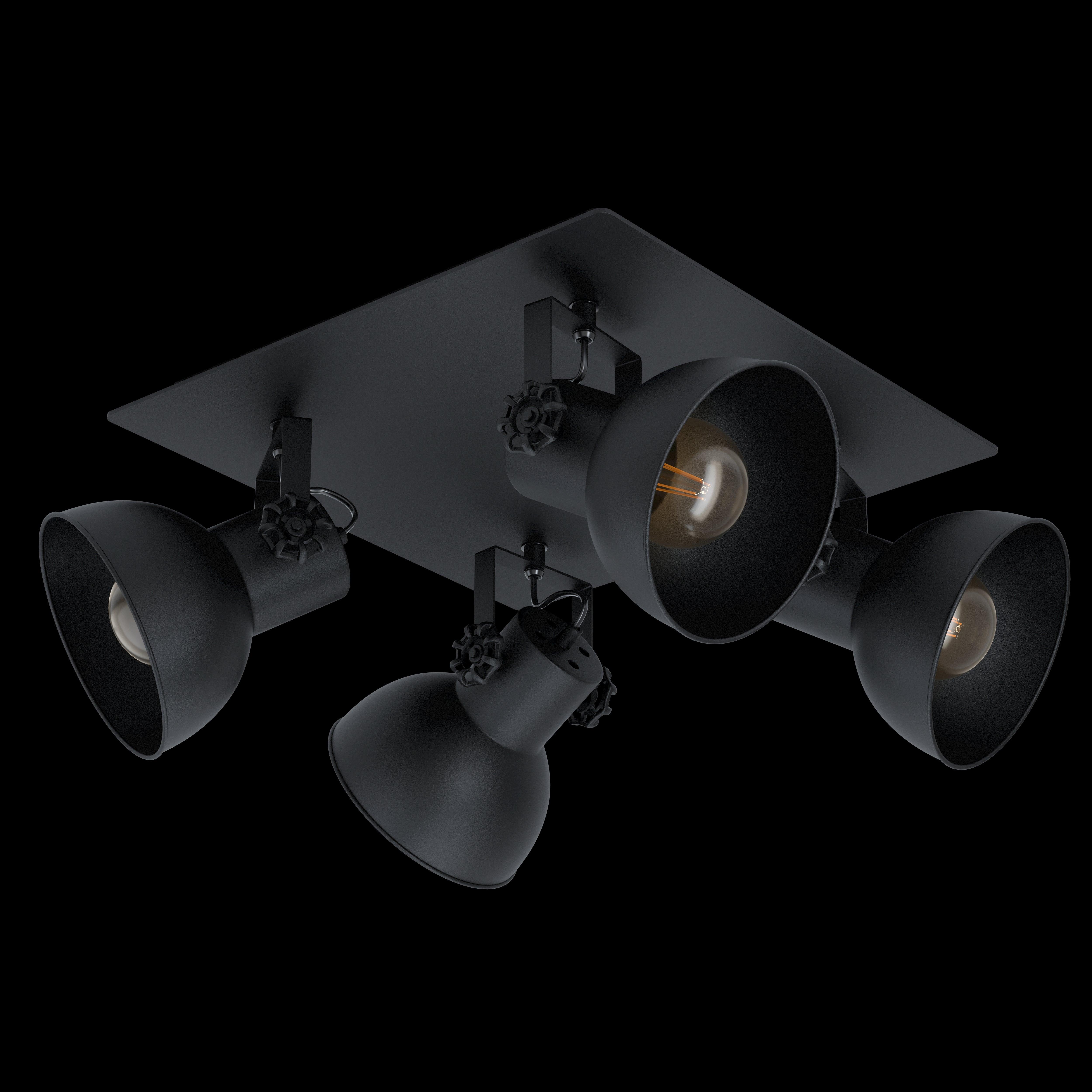eglo barnstaple 1 black 4 light plate spotlight living room image