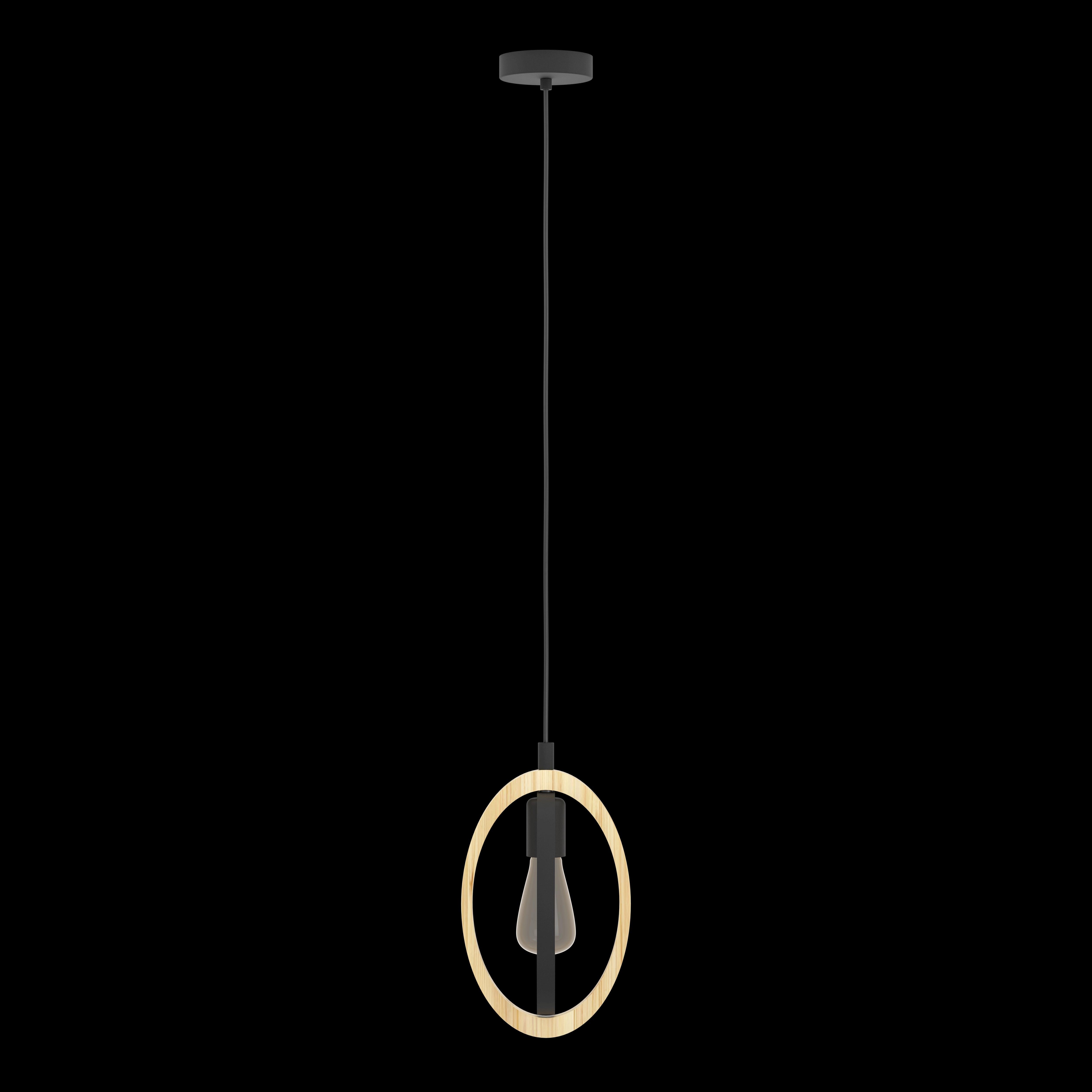 eglo basildon wood black metal oval ceiling pendant living room image