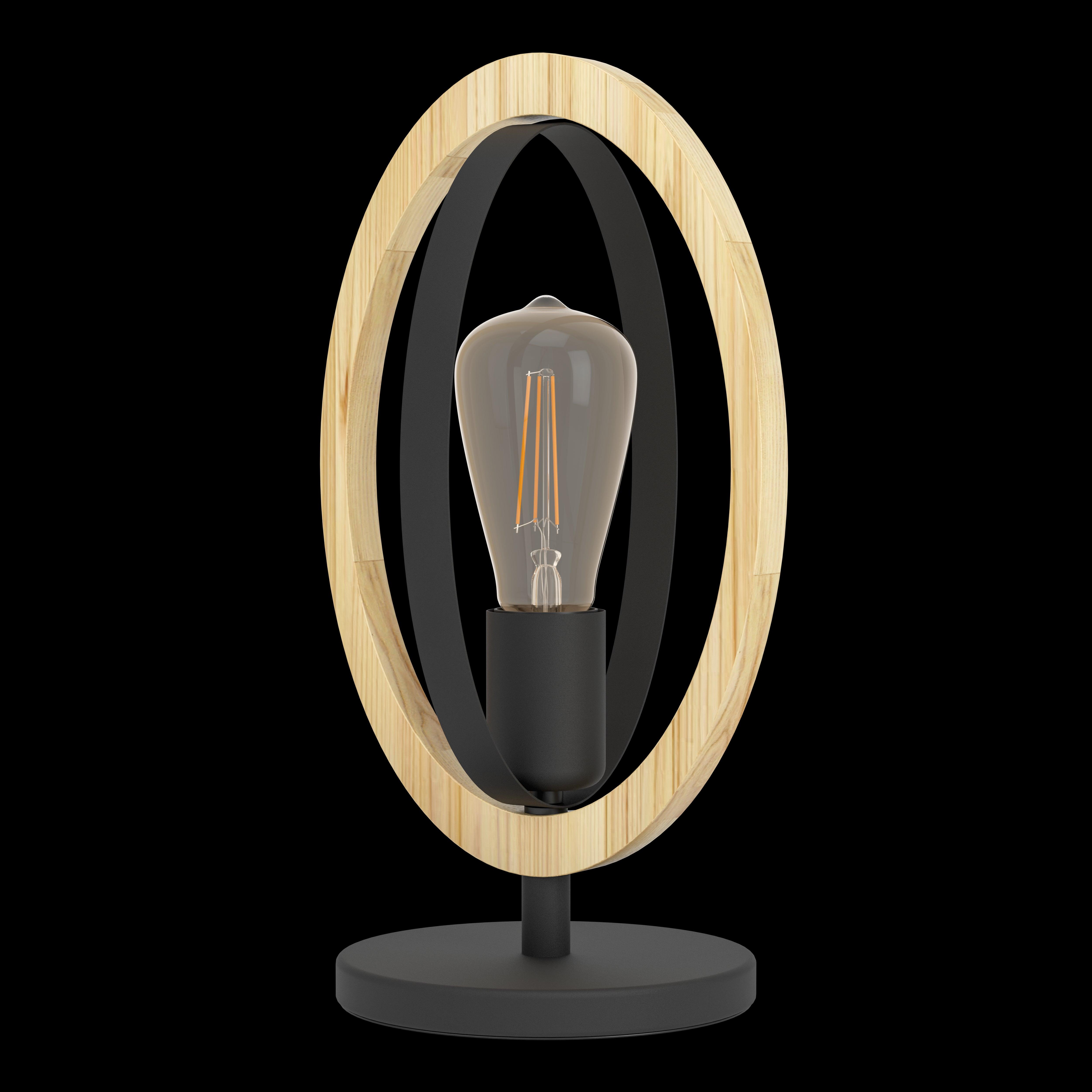 eglo basildon oval wood table lamp living room close up