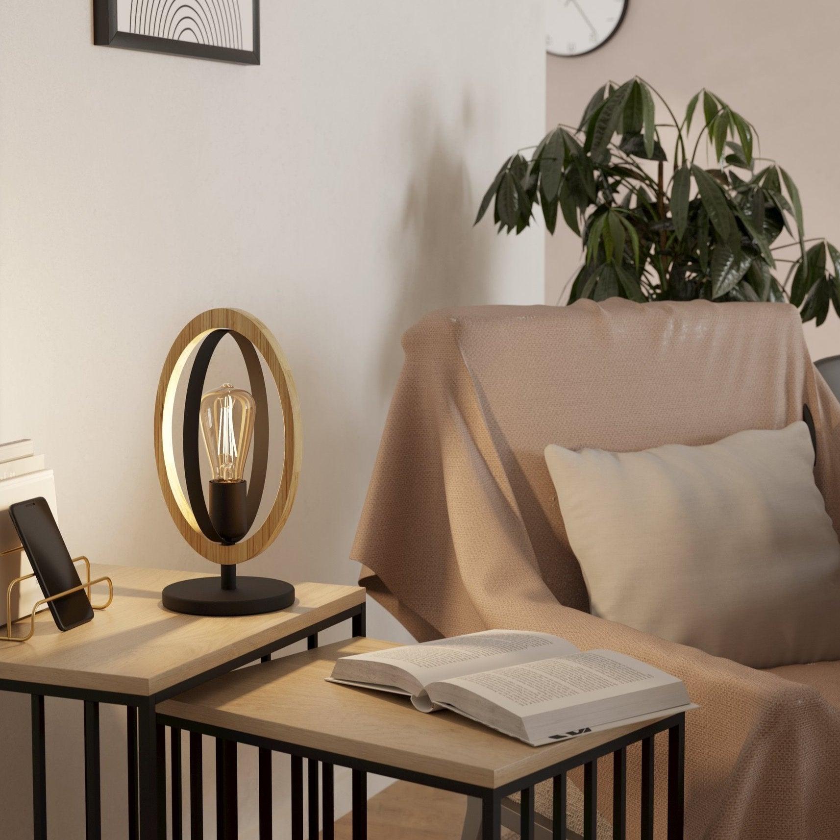 eglo basildon oval wood table lamp