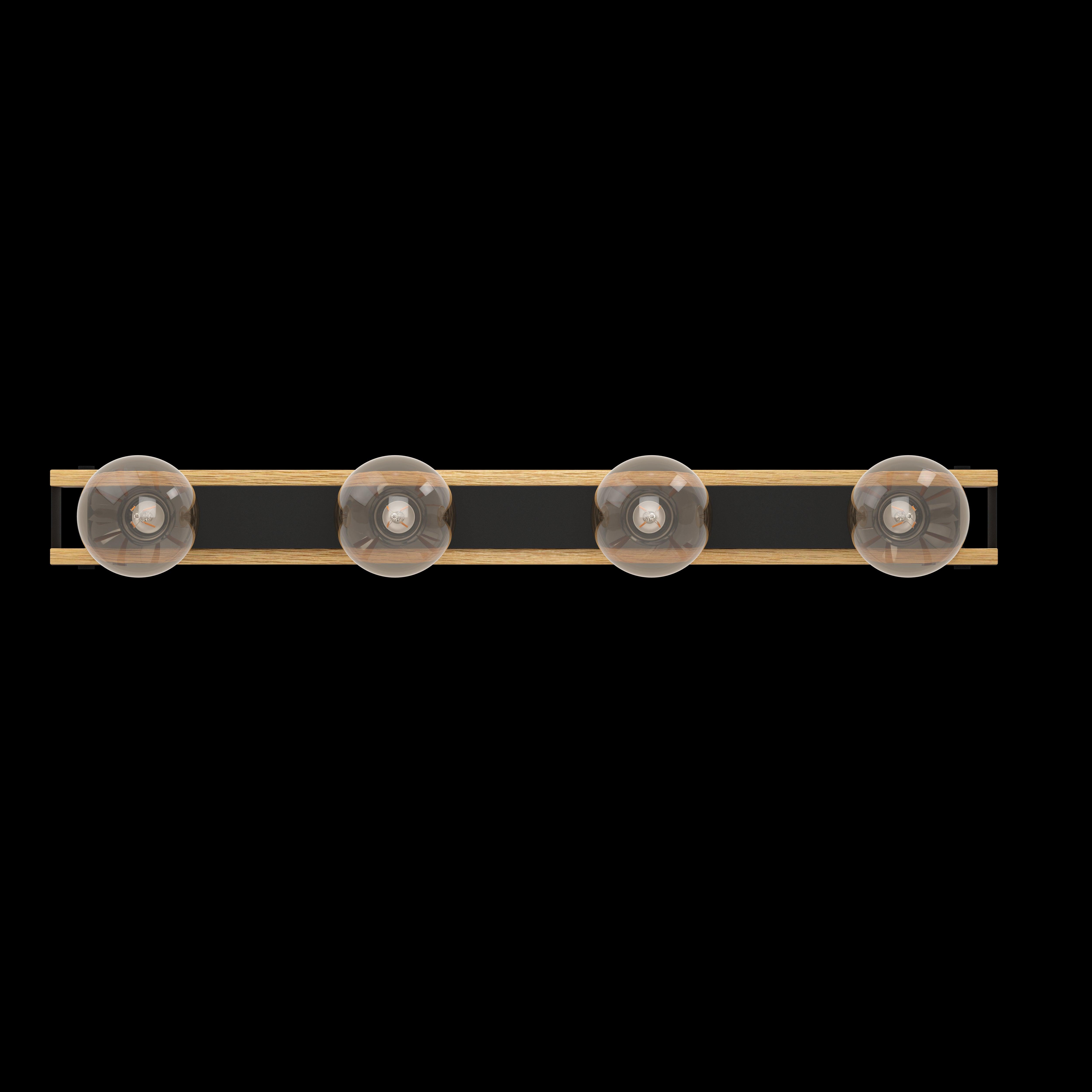 eglo layham flush 4 light wooden bar ceiling light living room close up