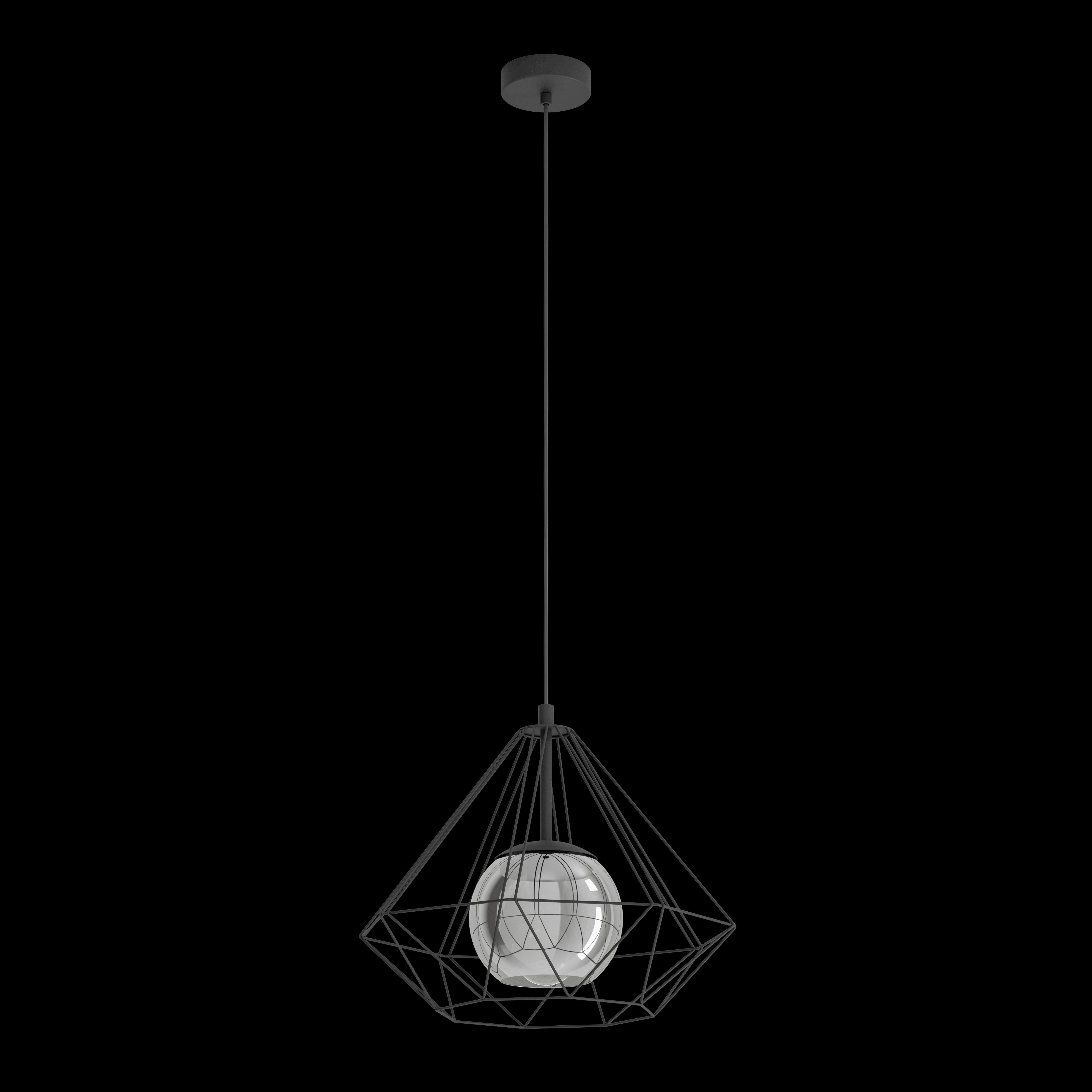 eglo vernham black diamond shaped wire ceiling pendant living room image