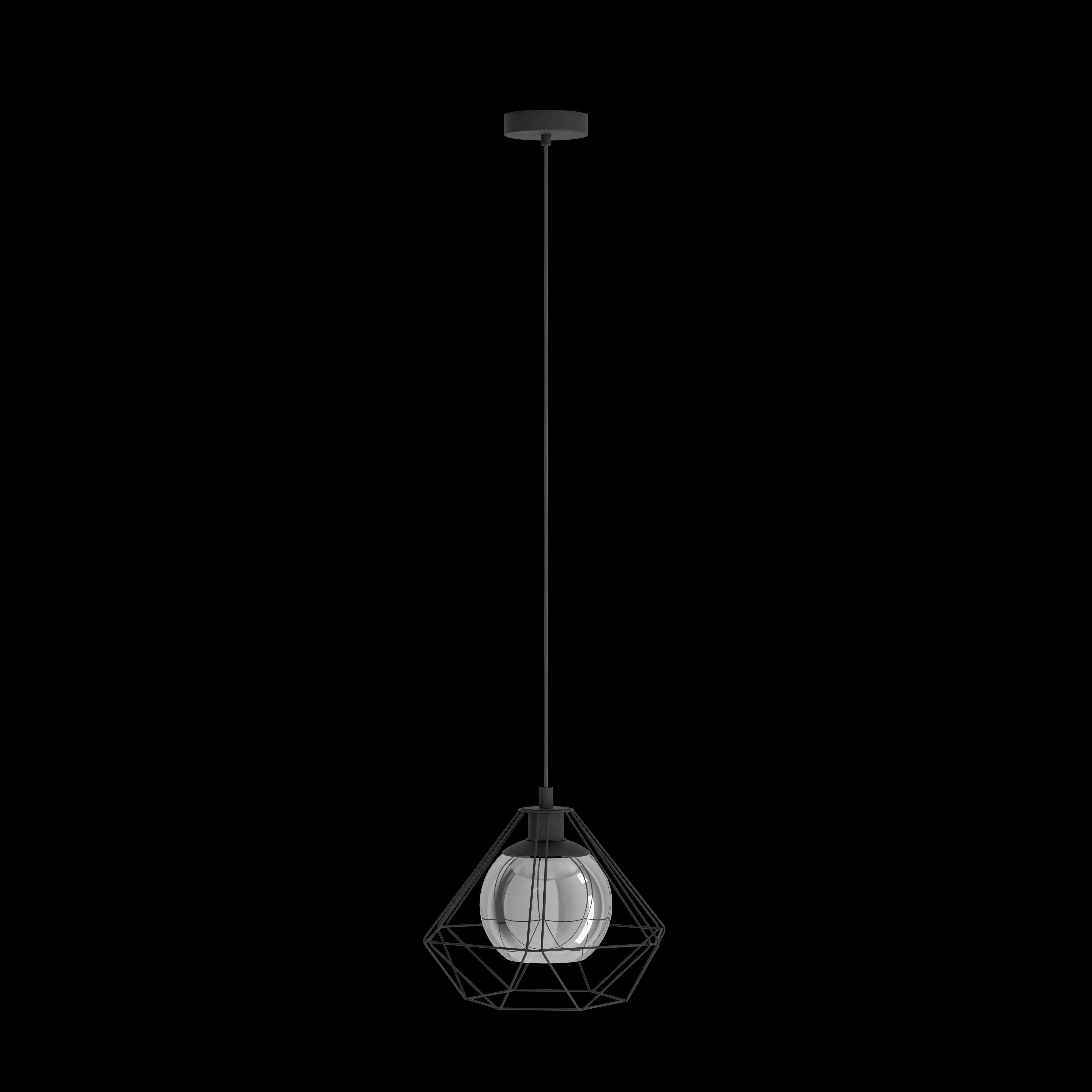 eglo vernham black diamond shaped wire shade pendant living room image