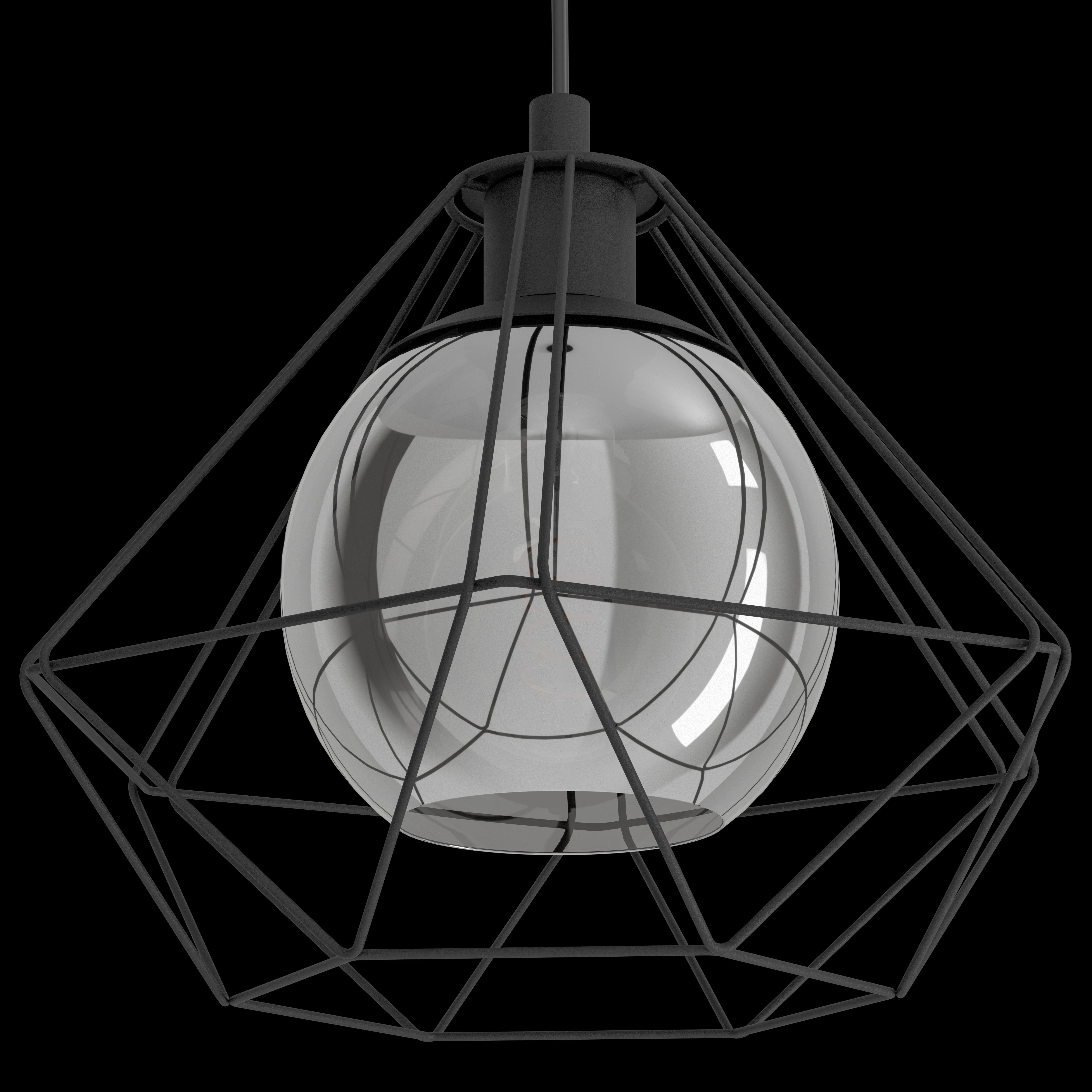 eglo vernham 3 light black diamond shaped wire ceiling pendant kitchen lighting 