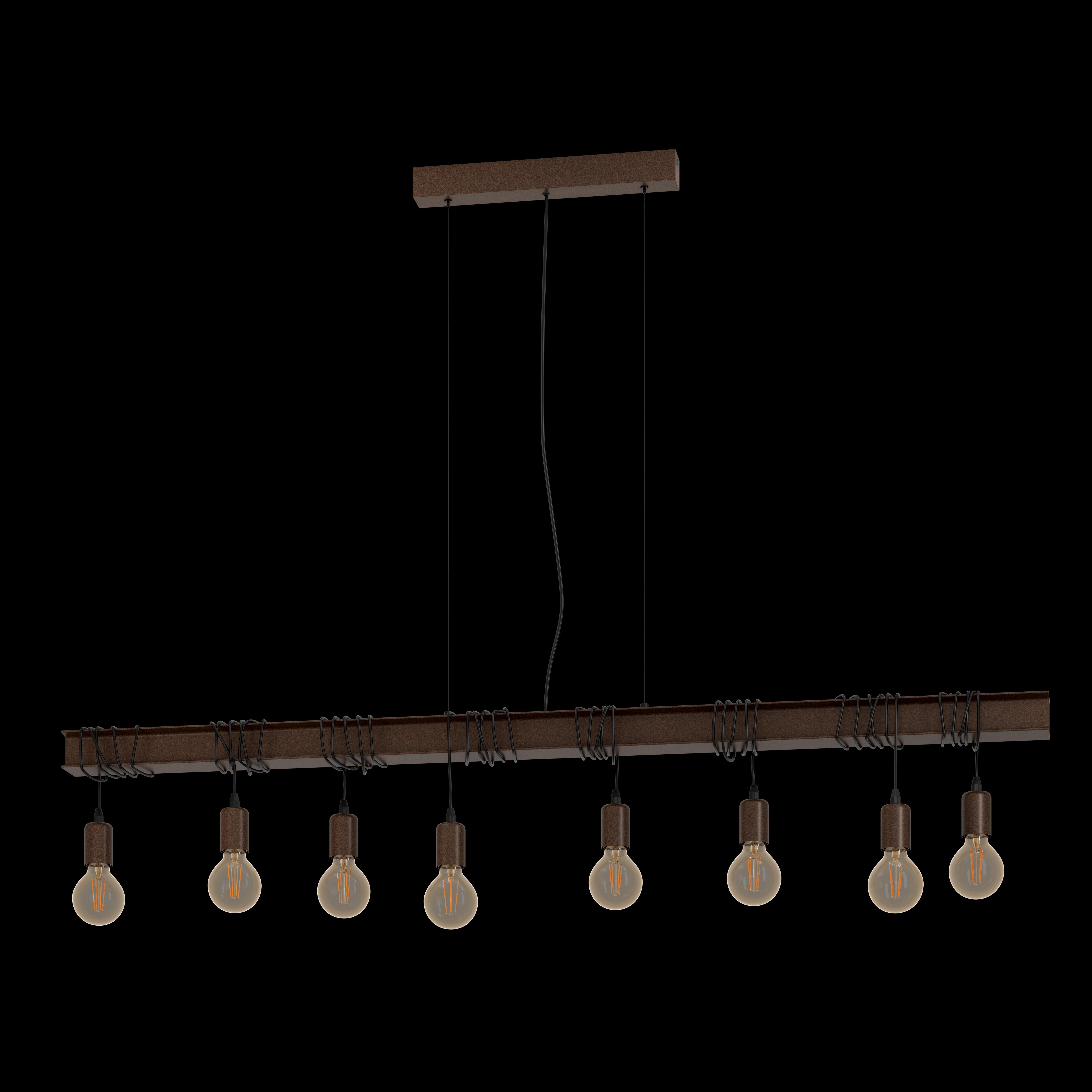 eglo townshend 4 8 light brown letal bar ceiling pendant living room image