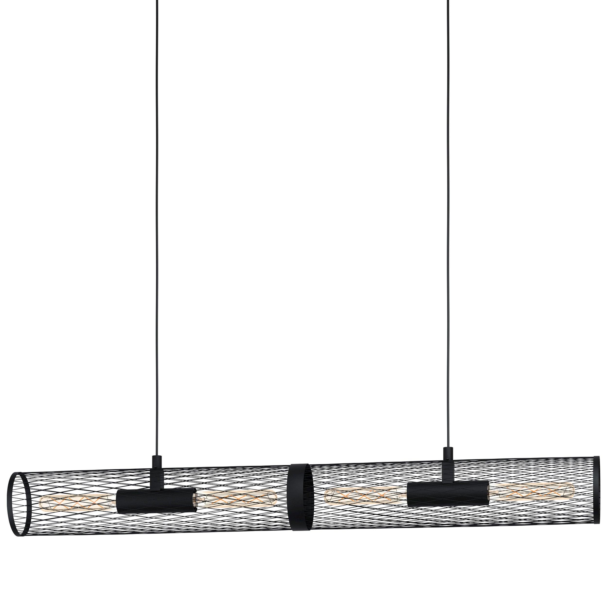 eglo redcliffe black metal mesh cylinder ceiling pendant kitchen lighting 
