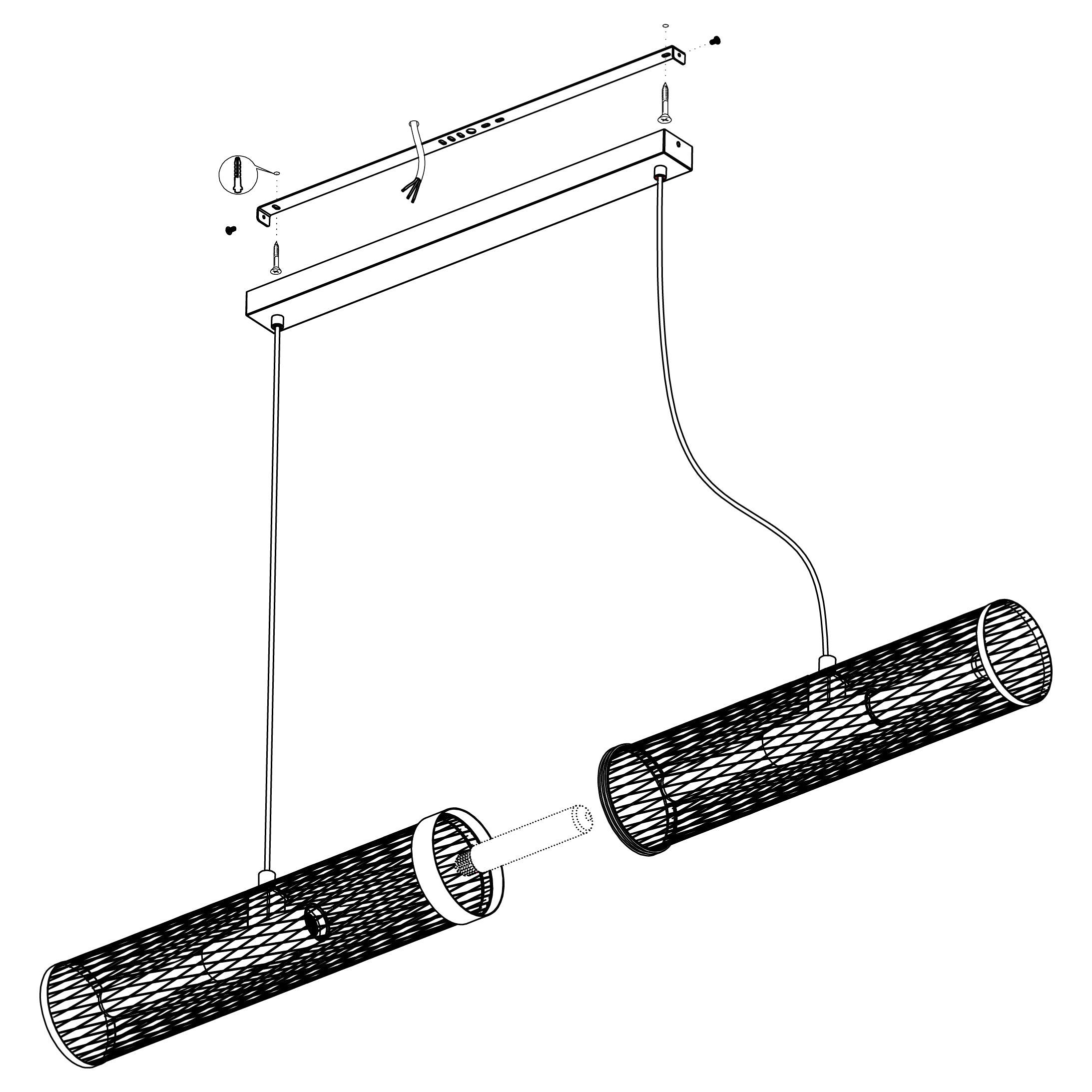 eglo redcliffe black metal mesh cylinder ceiling pendant Kitchen Lighting Close Up