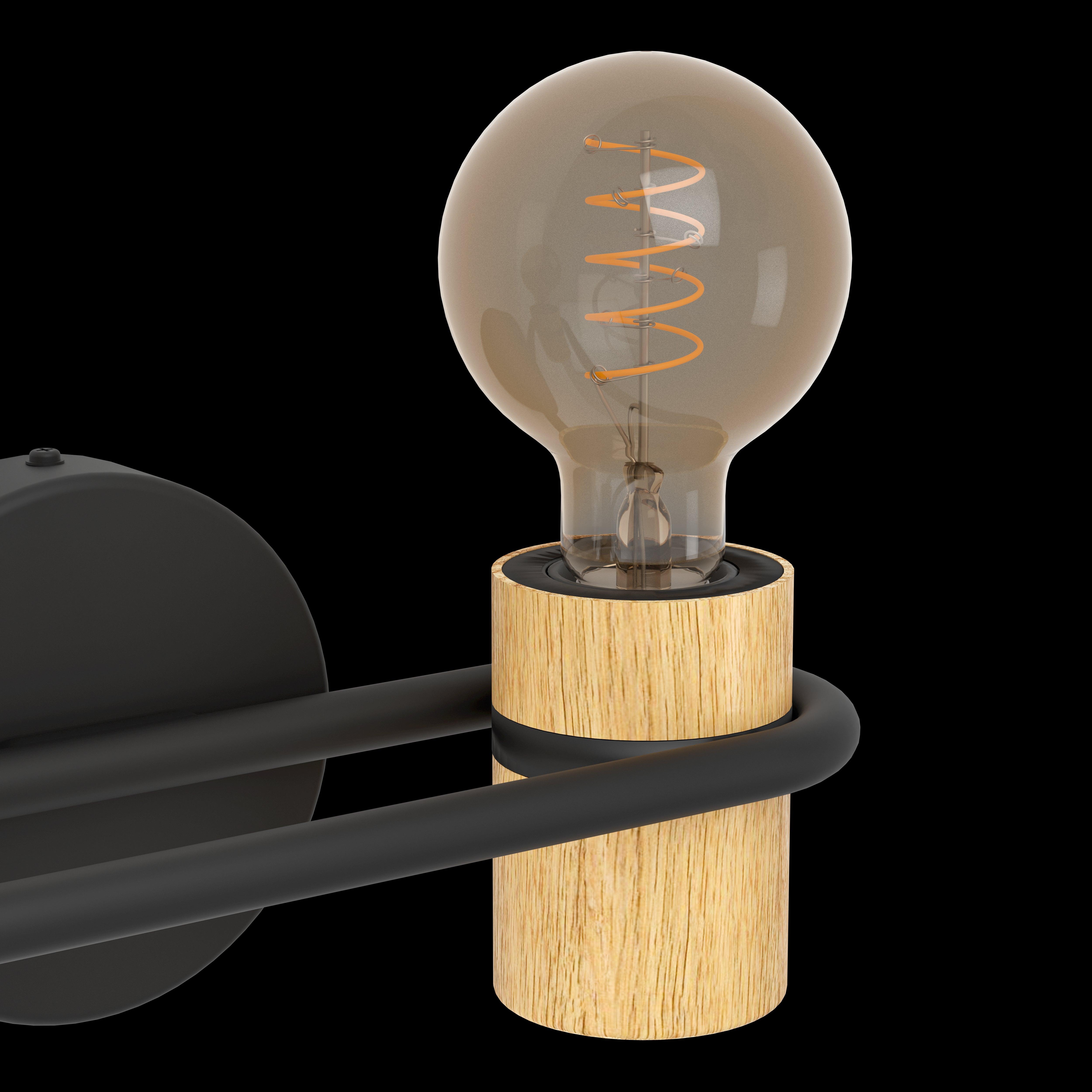 eglo chieveley 2 light black light wood wall light Kitchen Lighting Close Up