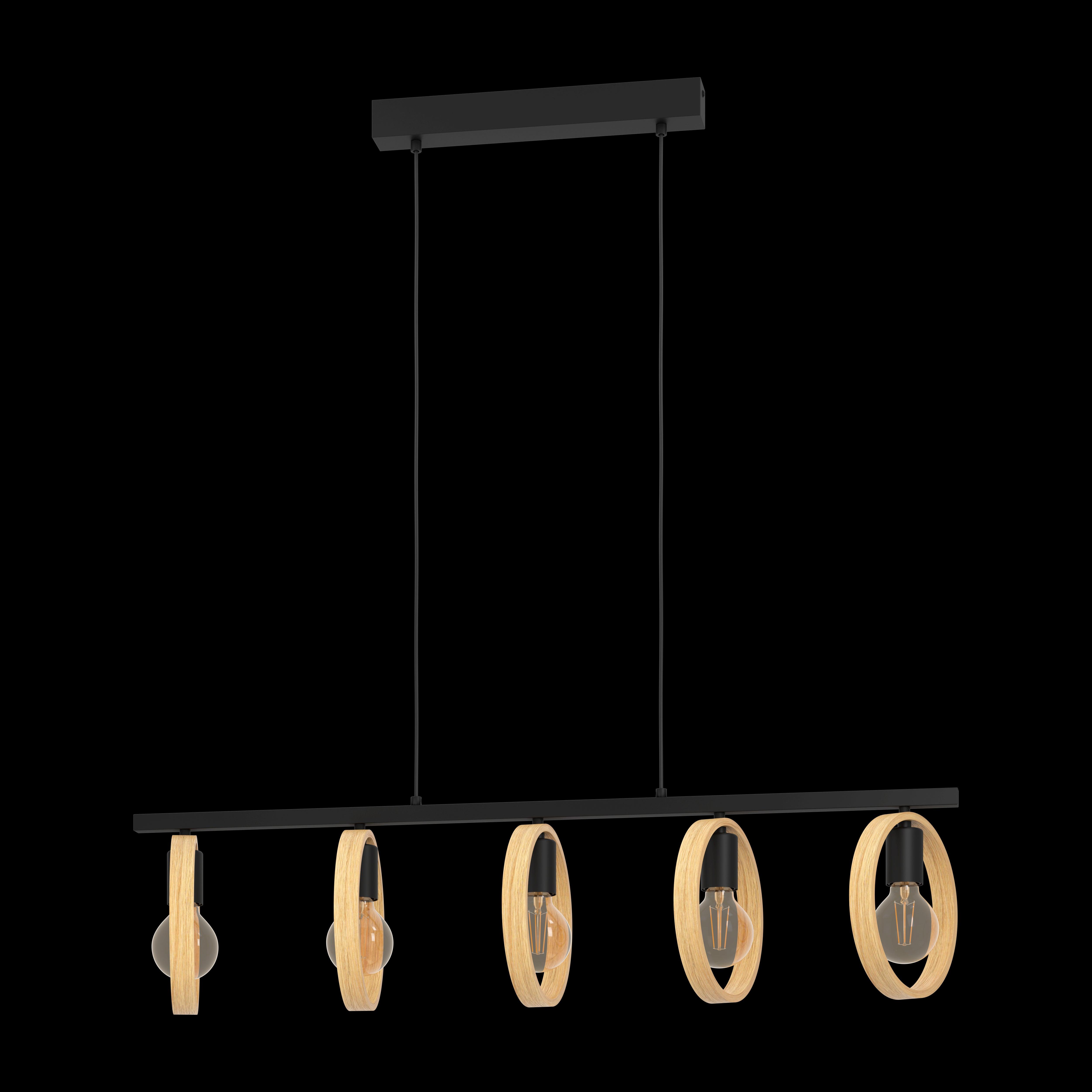 eglo ipsden 5 light hoop black ceiling pendant living room image
