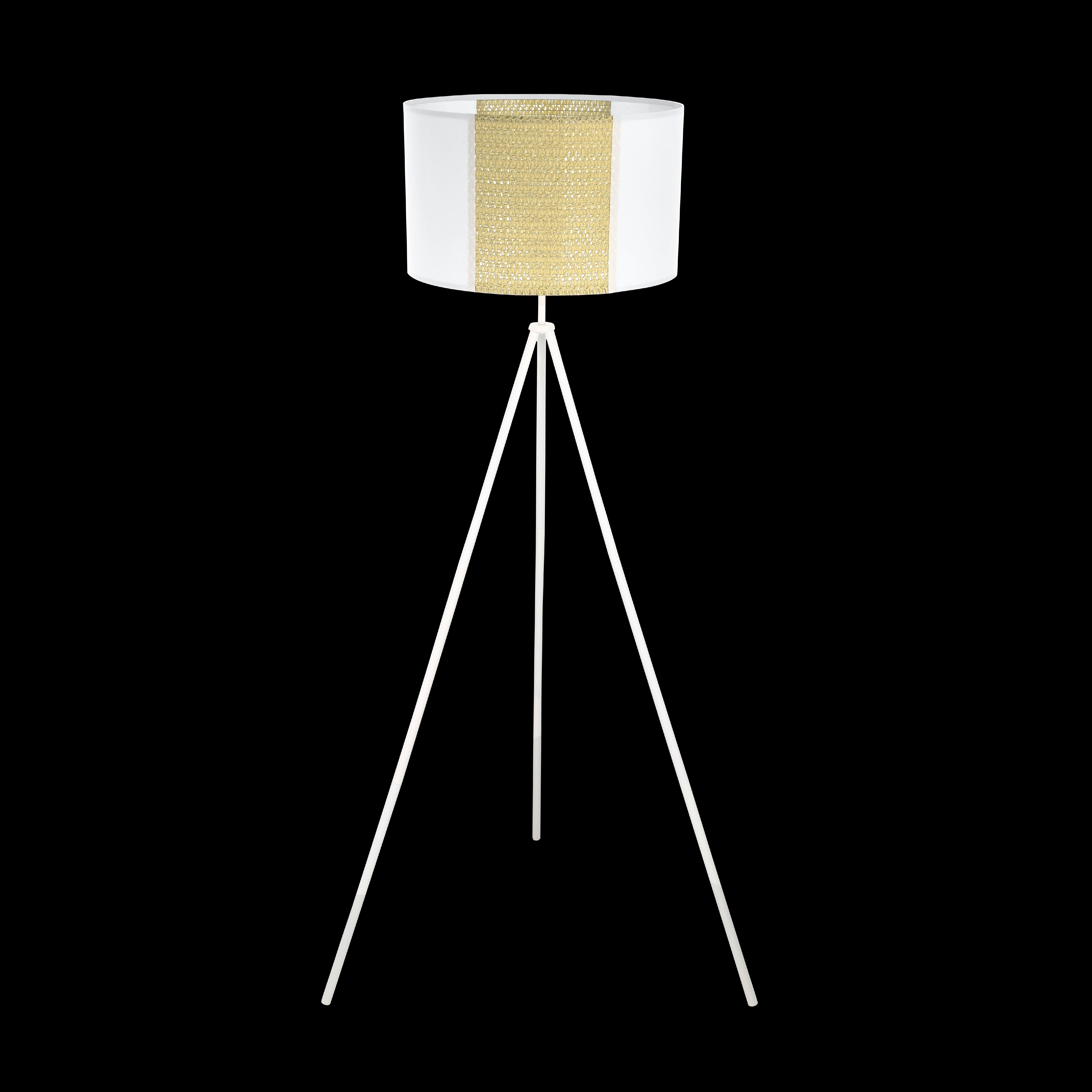 eglo arnhem white tripod floor lamp paper seagrass shade living room image