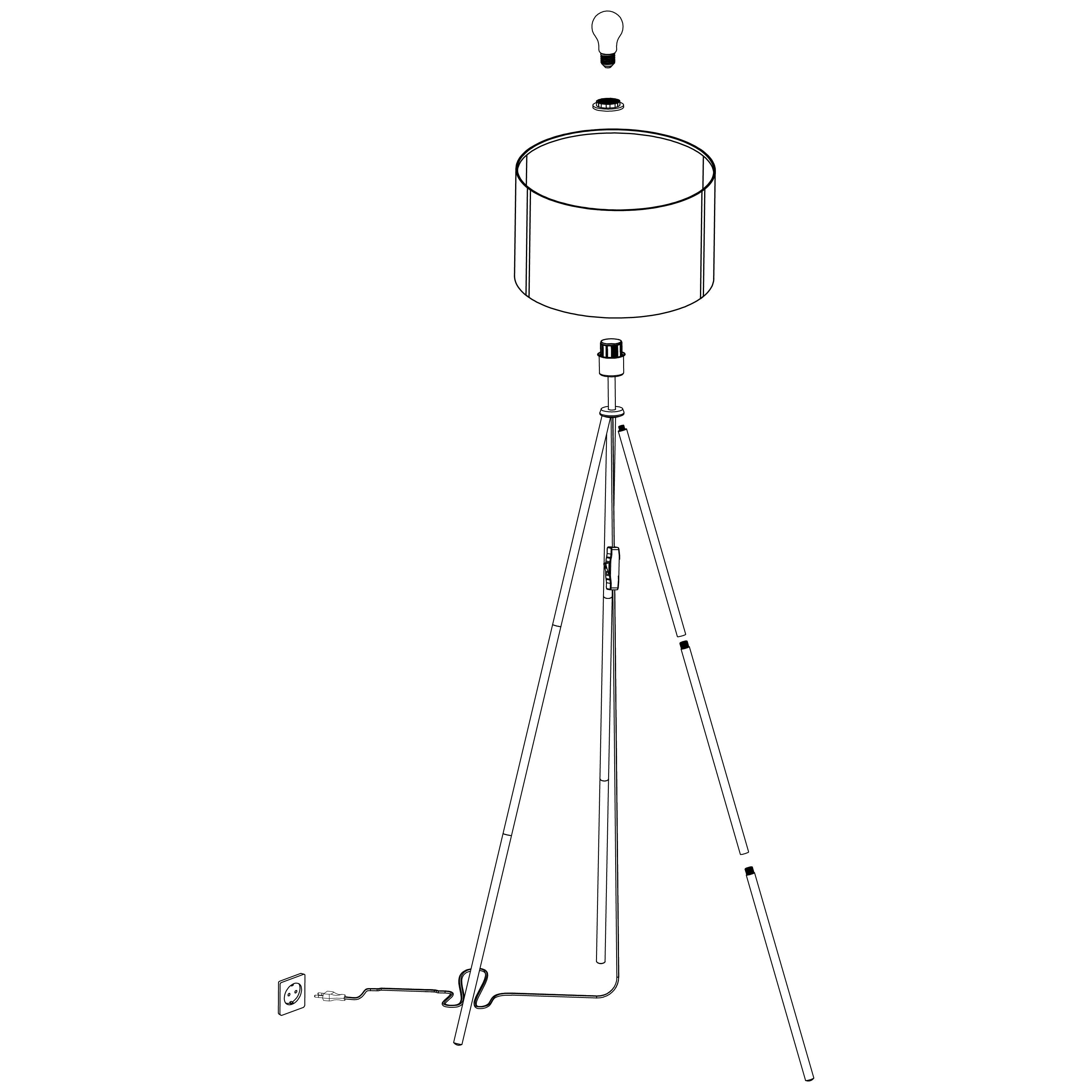 eglo arnhem white tripod floor lamp paper seagrass shade kitchen lighting 