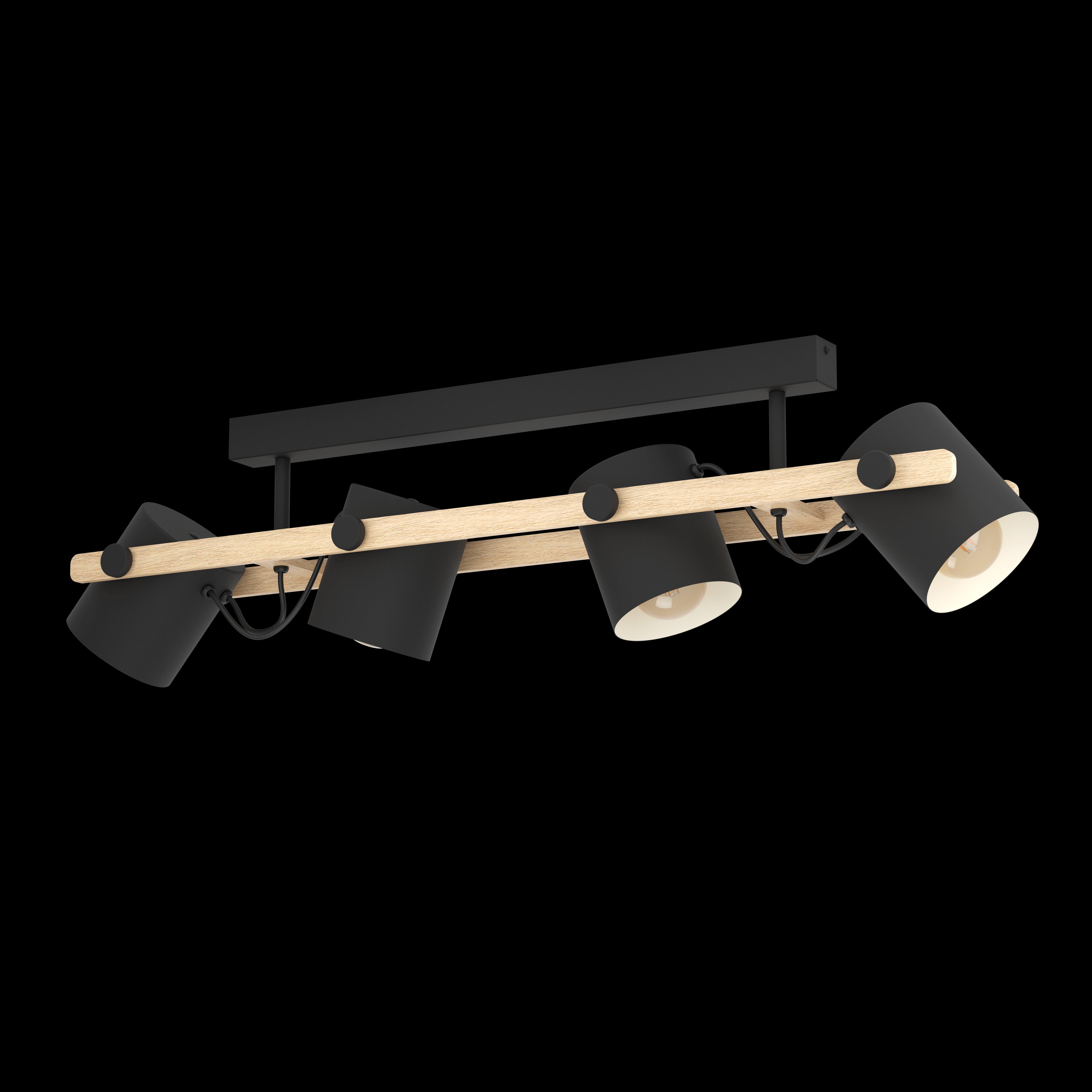 eglo hornwood semi flush 4 light wooden bar ceiling light living room close up
