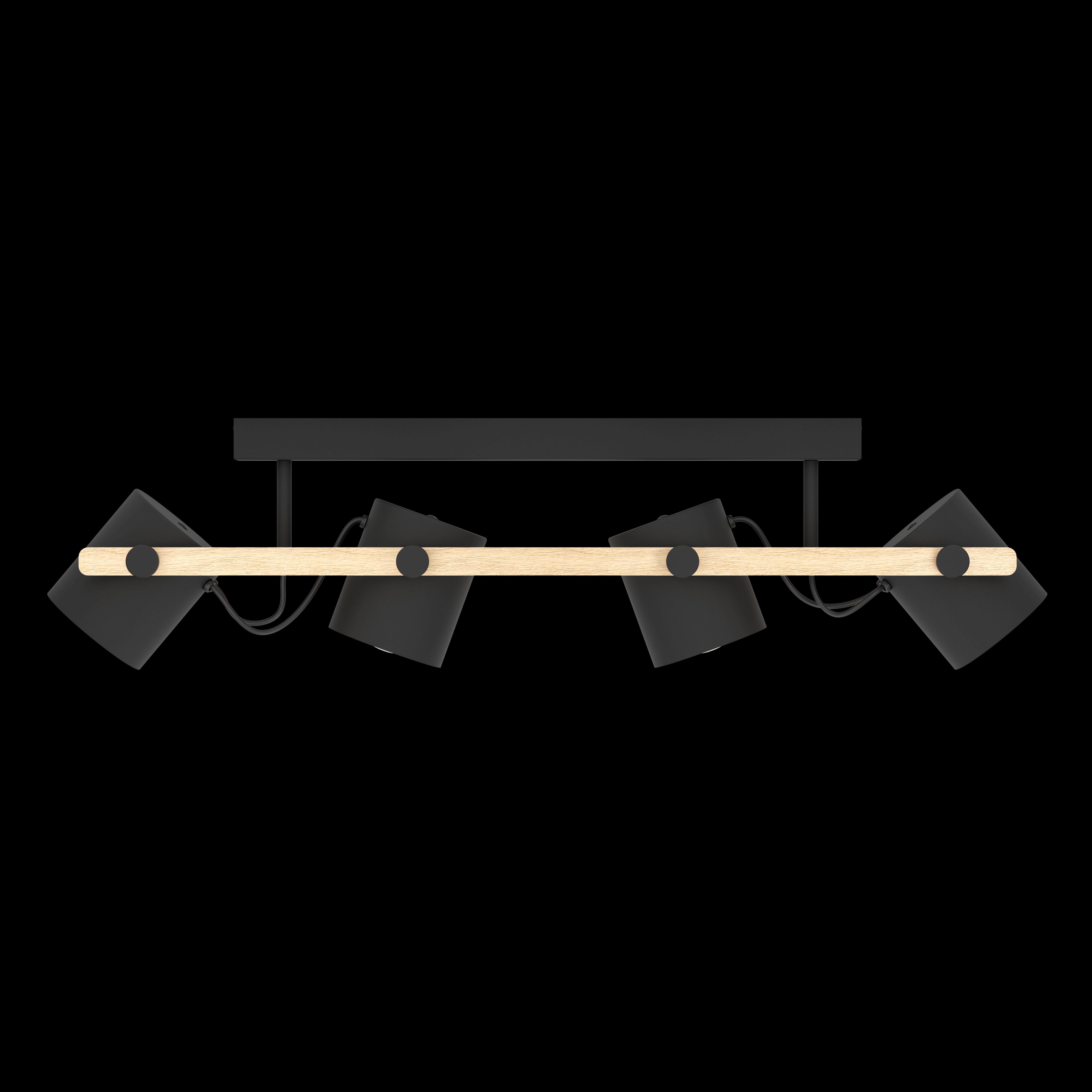 eglo hornwood semi flush 4 light wooden bar ceiling light living room image