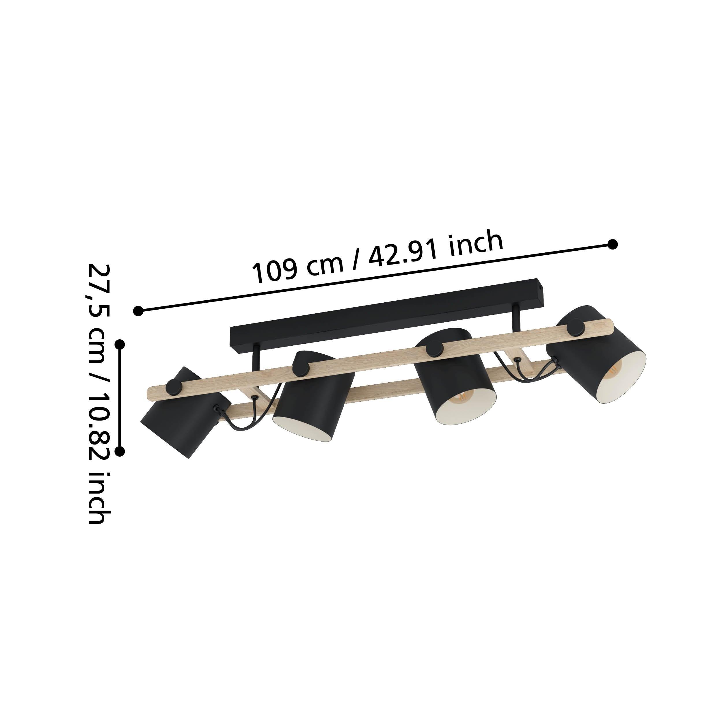 eglo hornwood semi flush 4 light wooden bar ceiling light kitchen lighting 