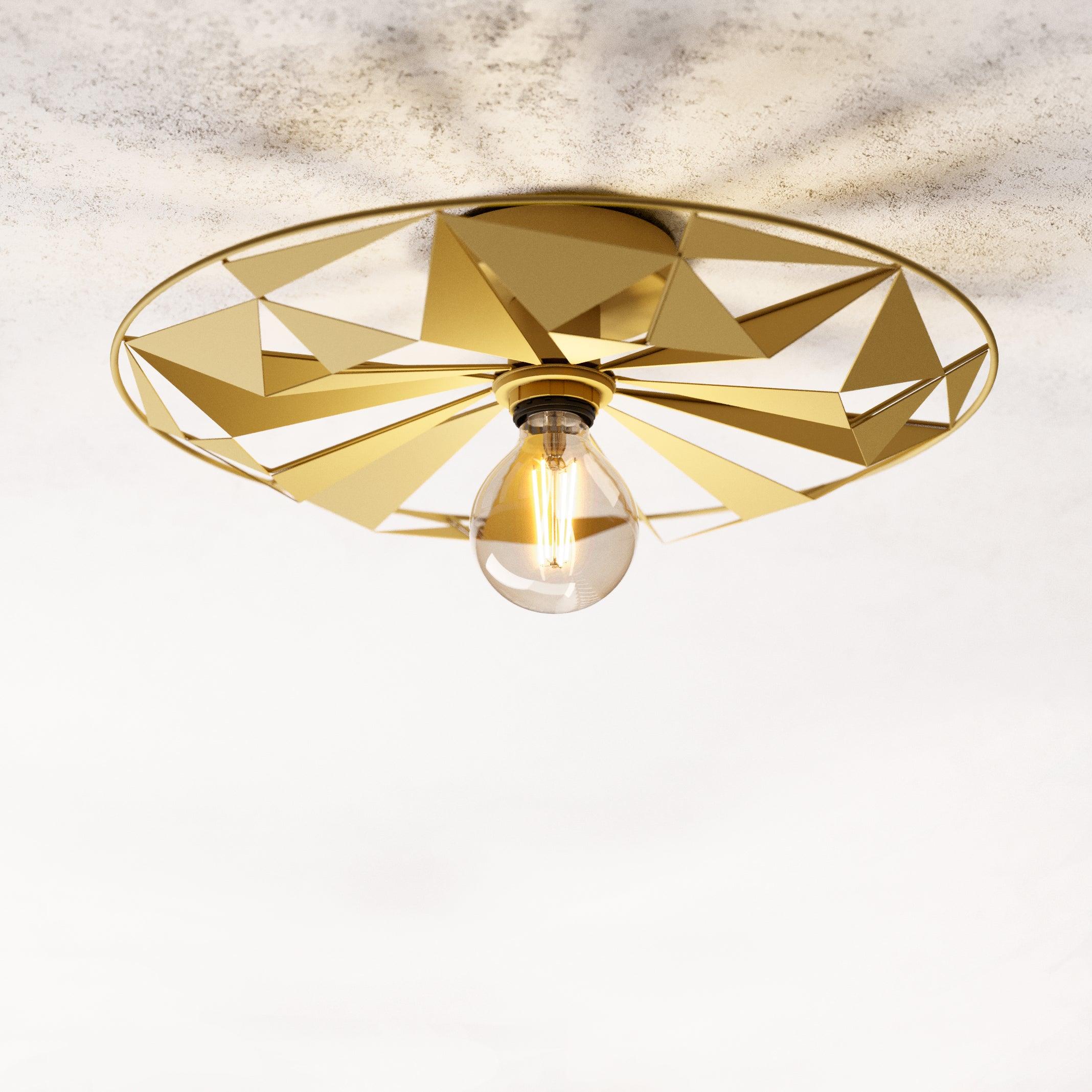 eglo castanuelo gold round flush ceiling light living room image