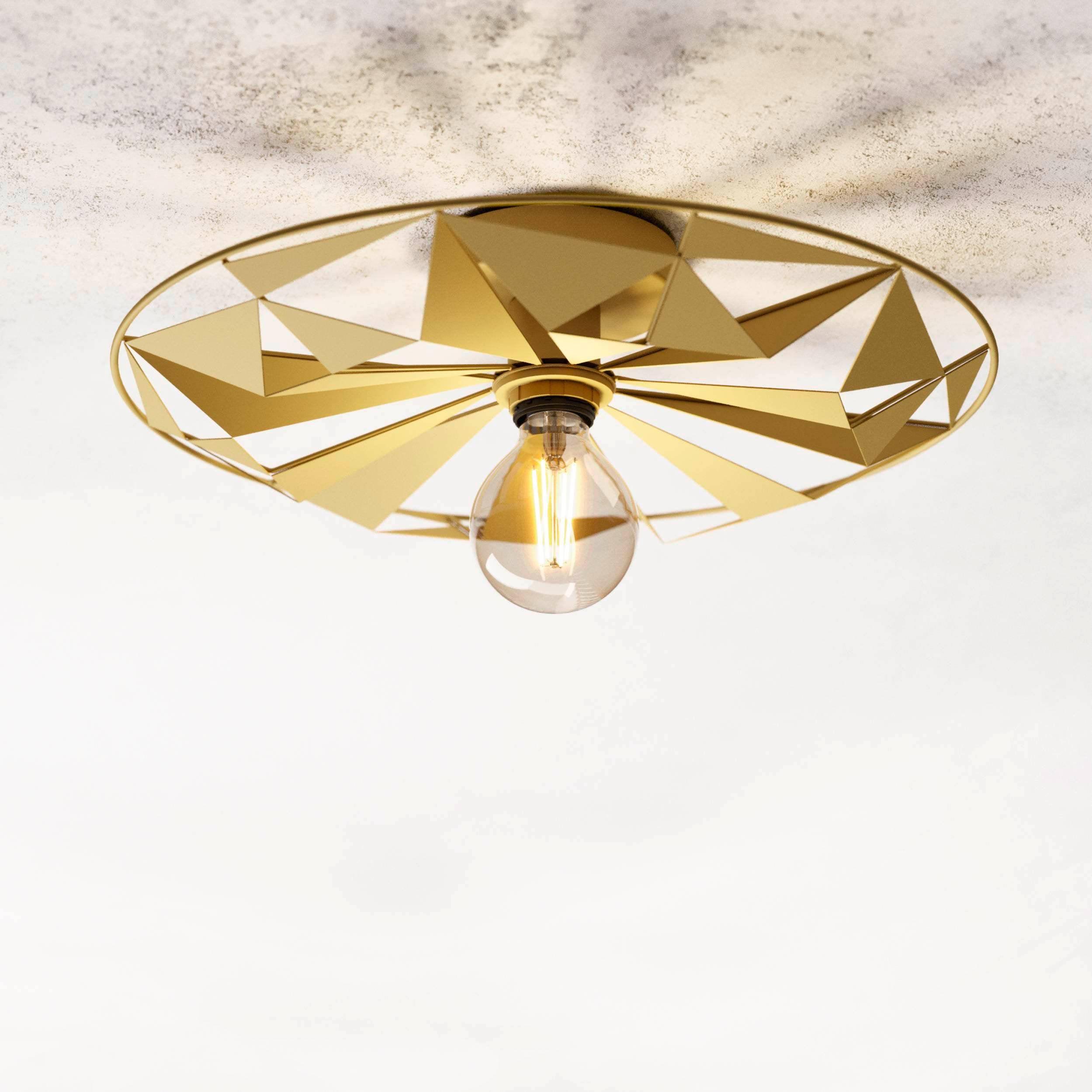 eglo castanuelo gold round flush ceiling light kitchen lighting 