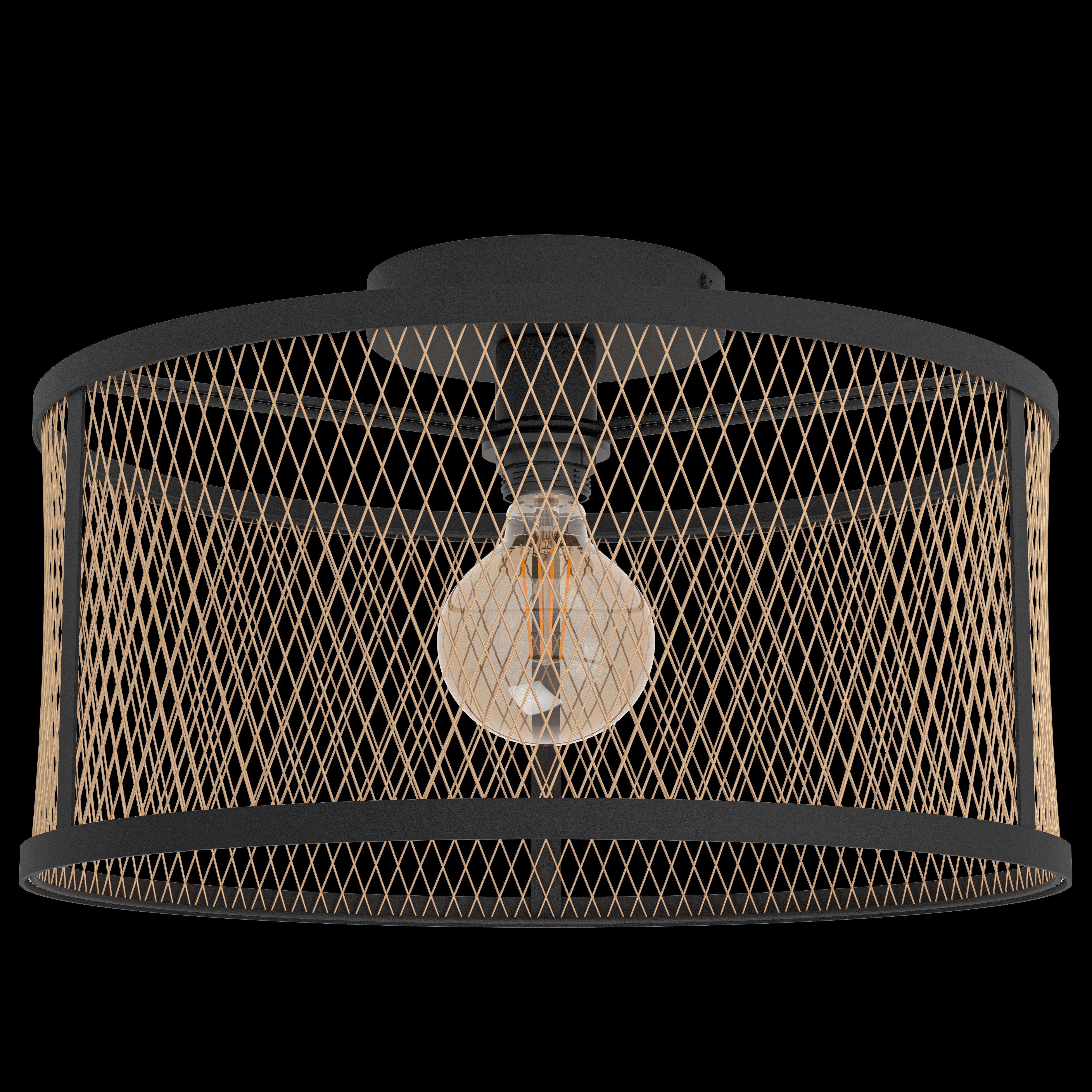 eglo dellow flush black brass metal ceiling light living room image