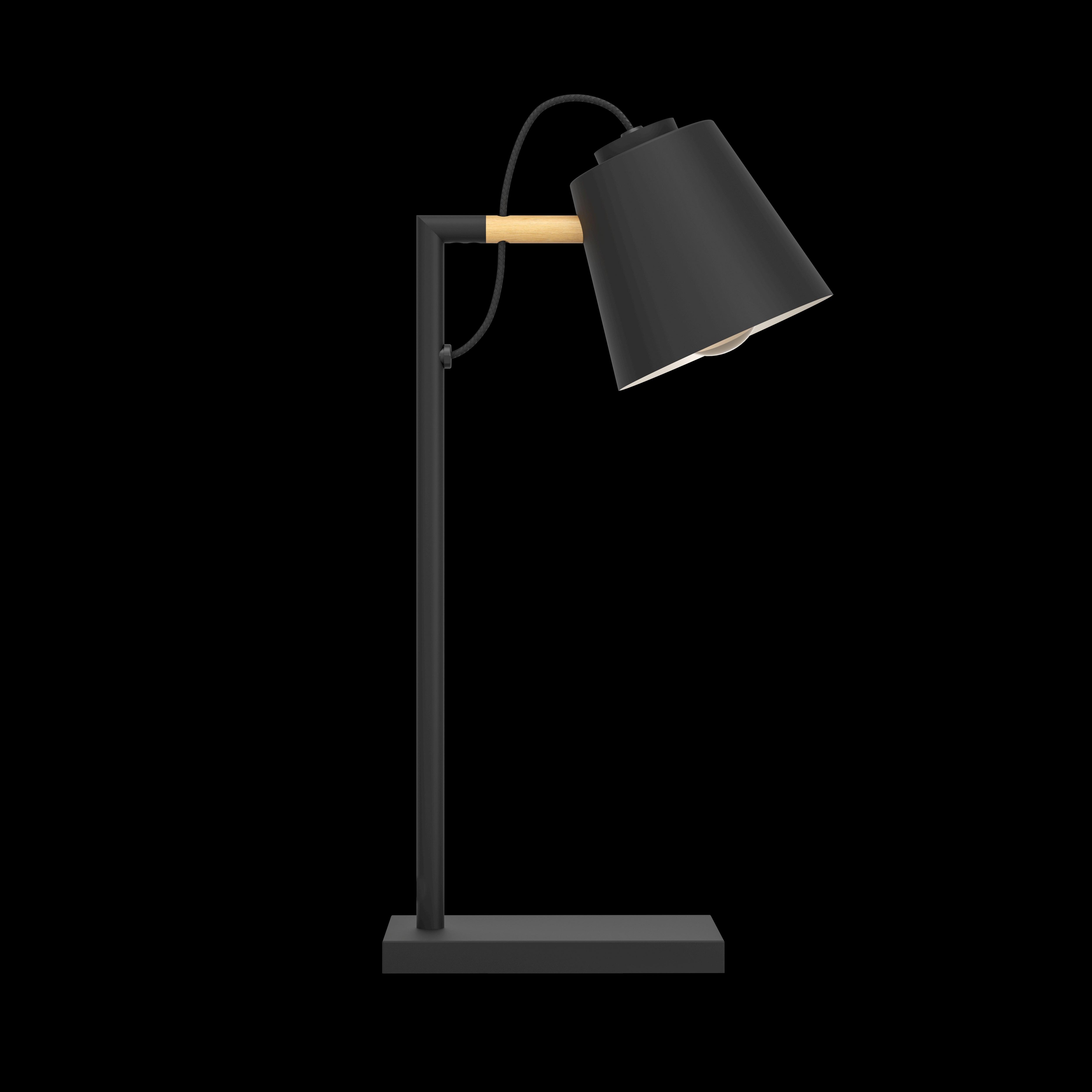eglo lacey black metal table lamp living room close up