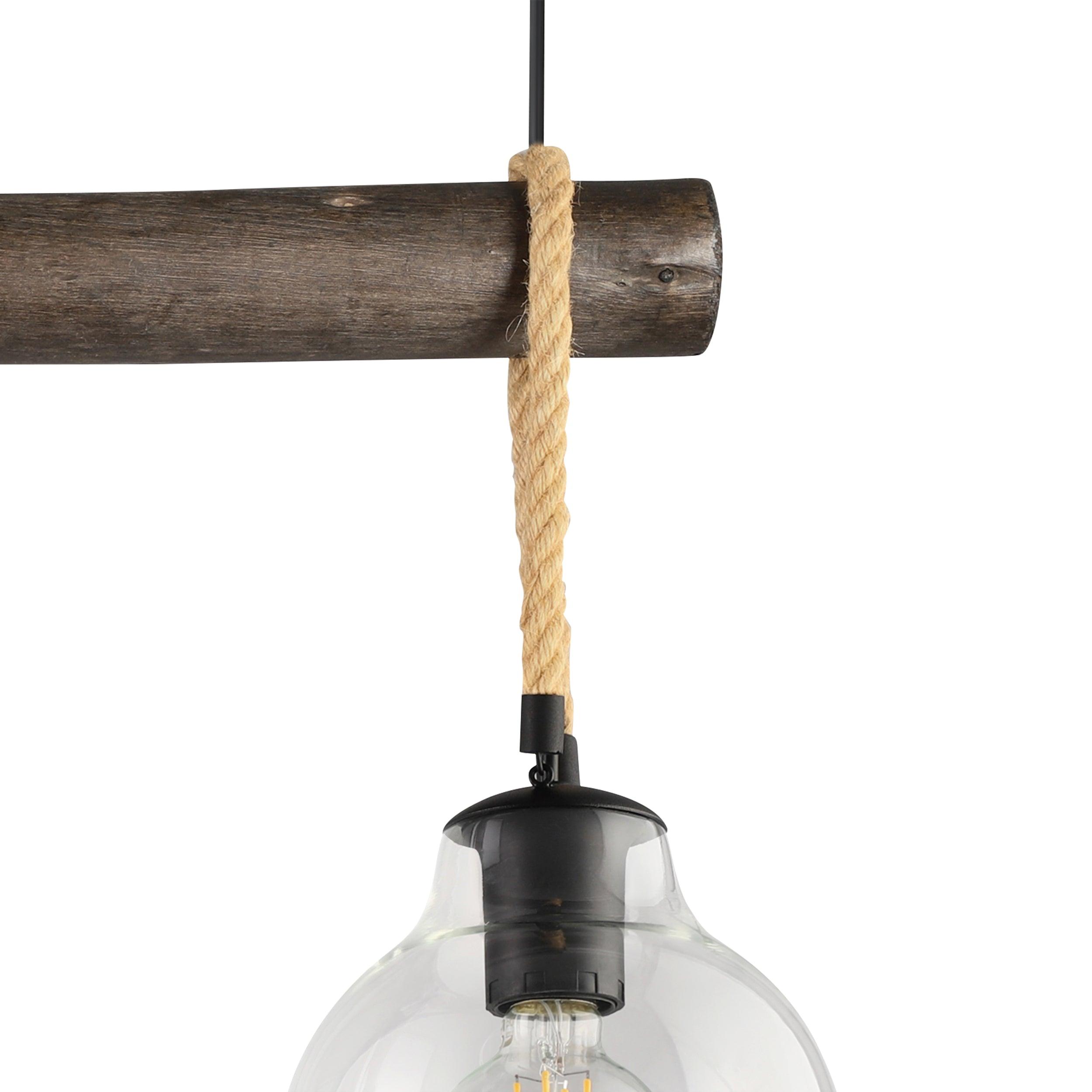 eglo roding rope glass shaded 3 light black ceiling pendant kitchen lighting 