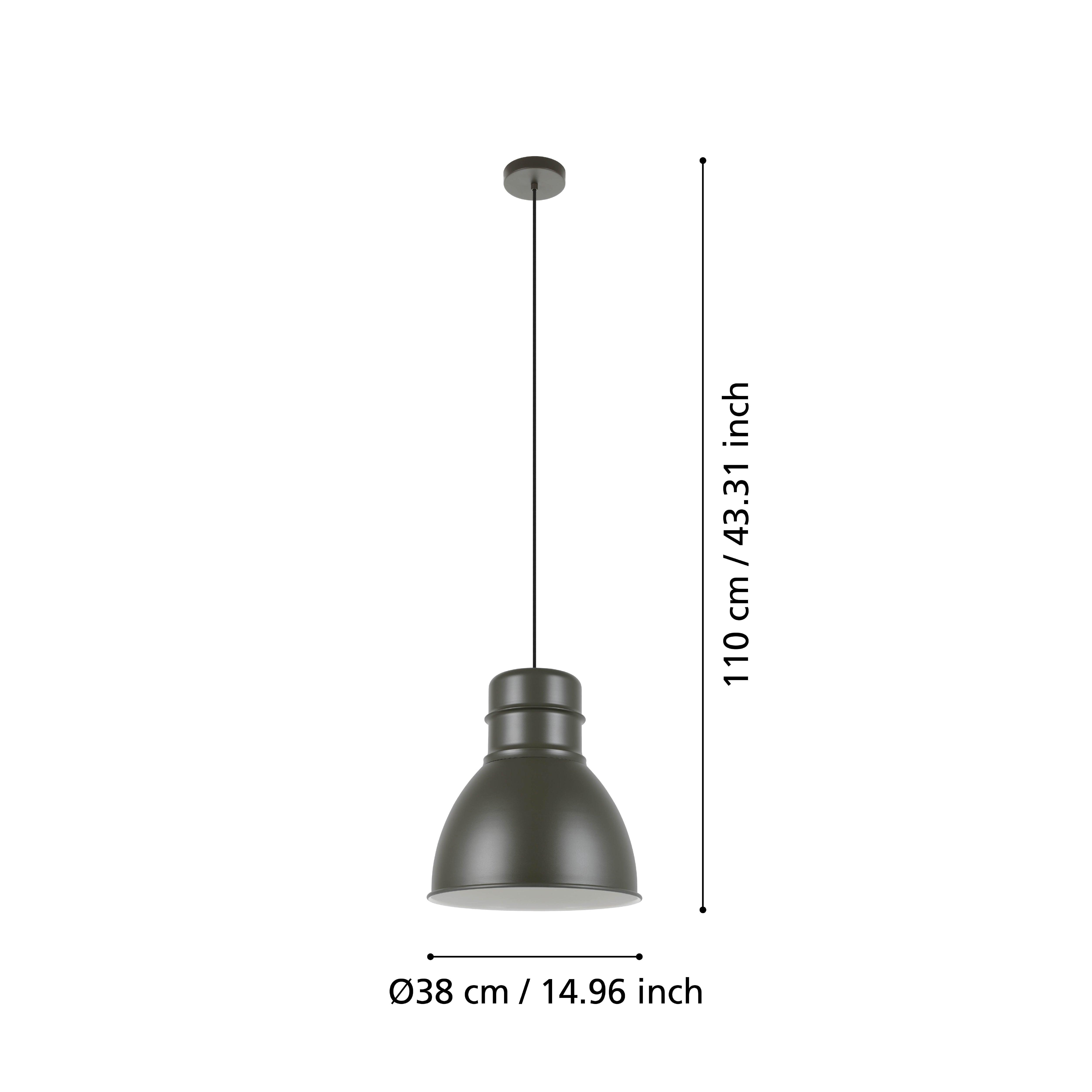 eglo ebury grey metal industrial ceiling pendant Kitchen Lighting Close Up