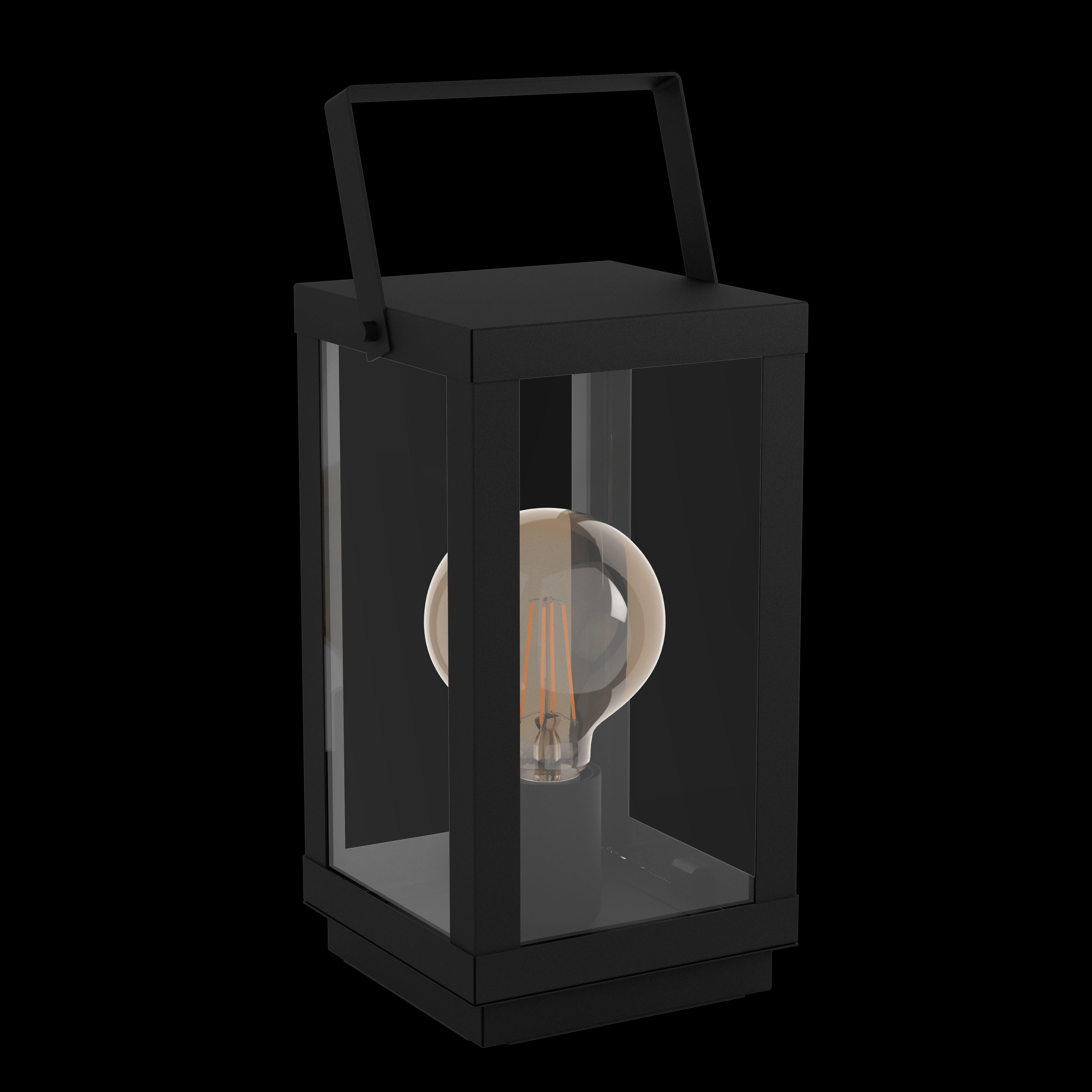 eglo bradford 1 black glass lantern table lamp living room image