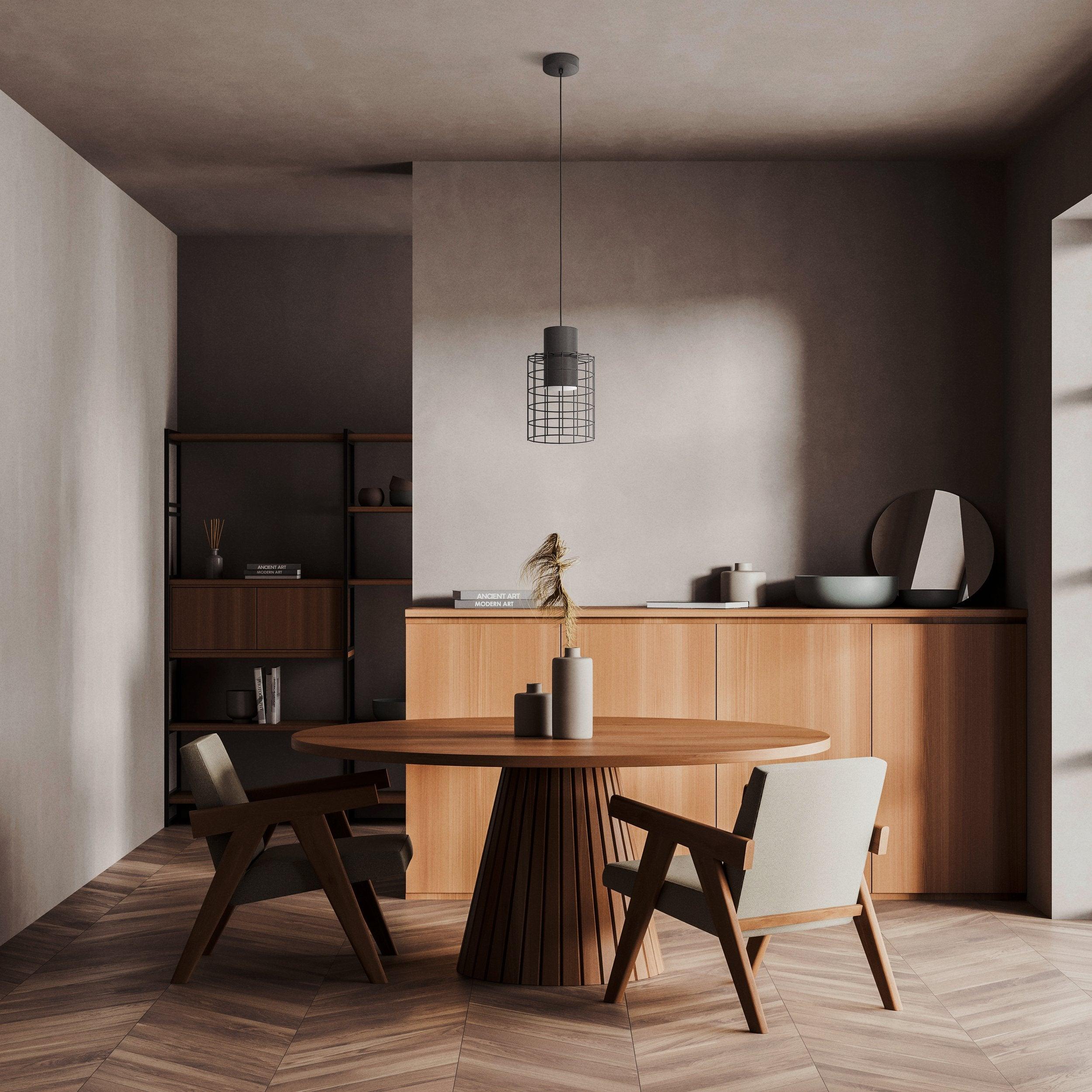 eglo milligan black wire cylindrical ceiling pendant living room image