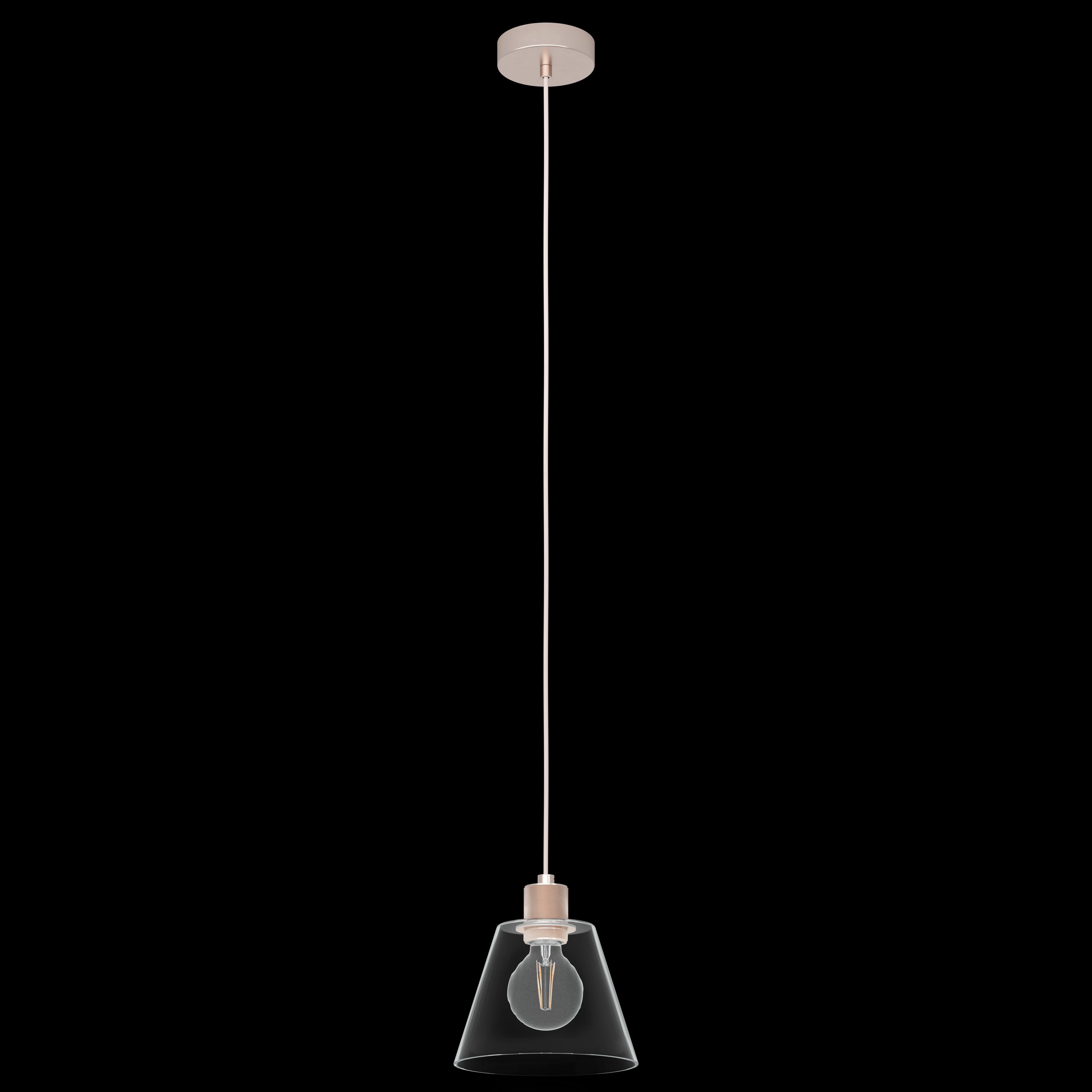 eglo copley rose gold glass ceiling pendant living room close up