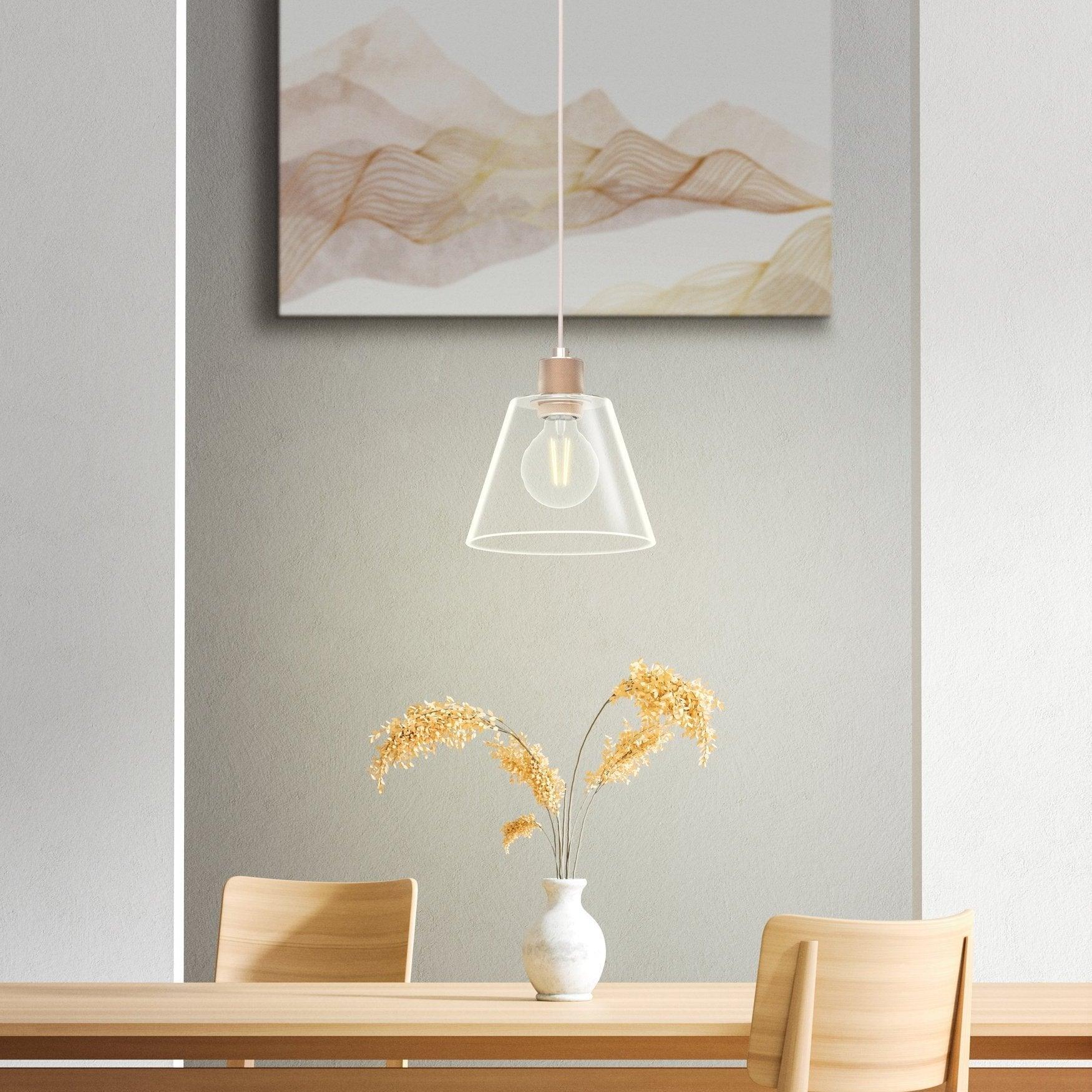 eglo copley rose gold glass ceiling pendant living room image