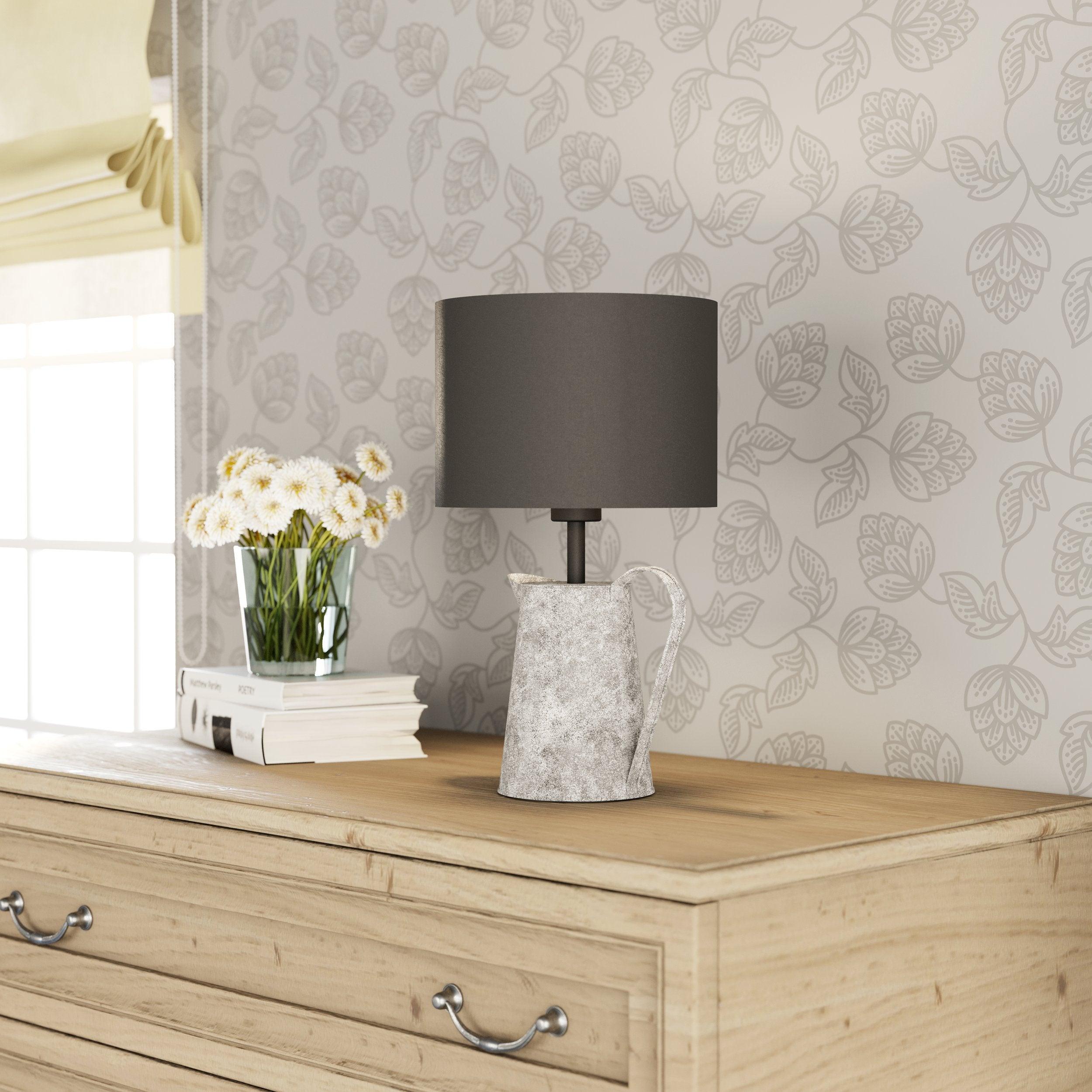 eglo kensal watering can design table lamp black shade