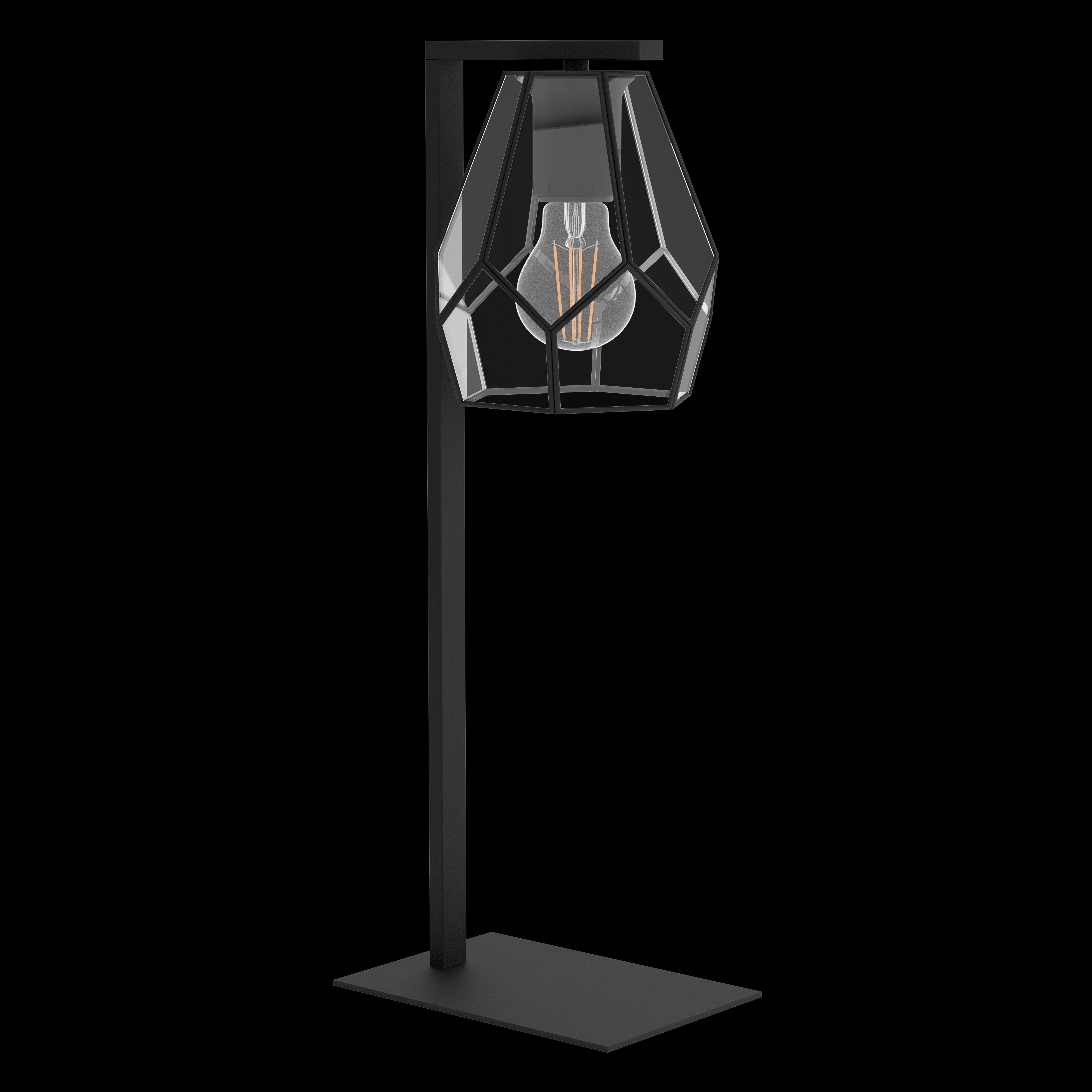 eglo mardyke black metal table lamp diamond shaped shade