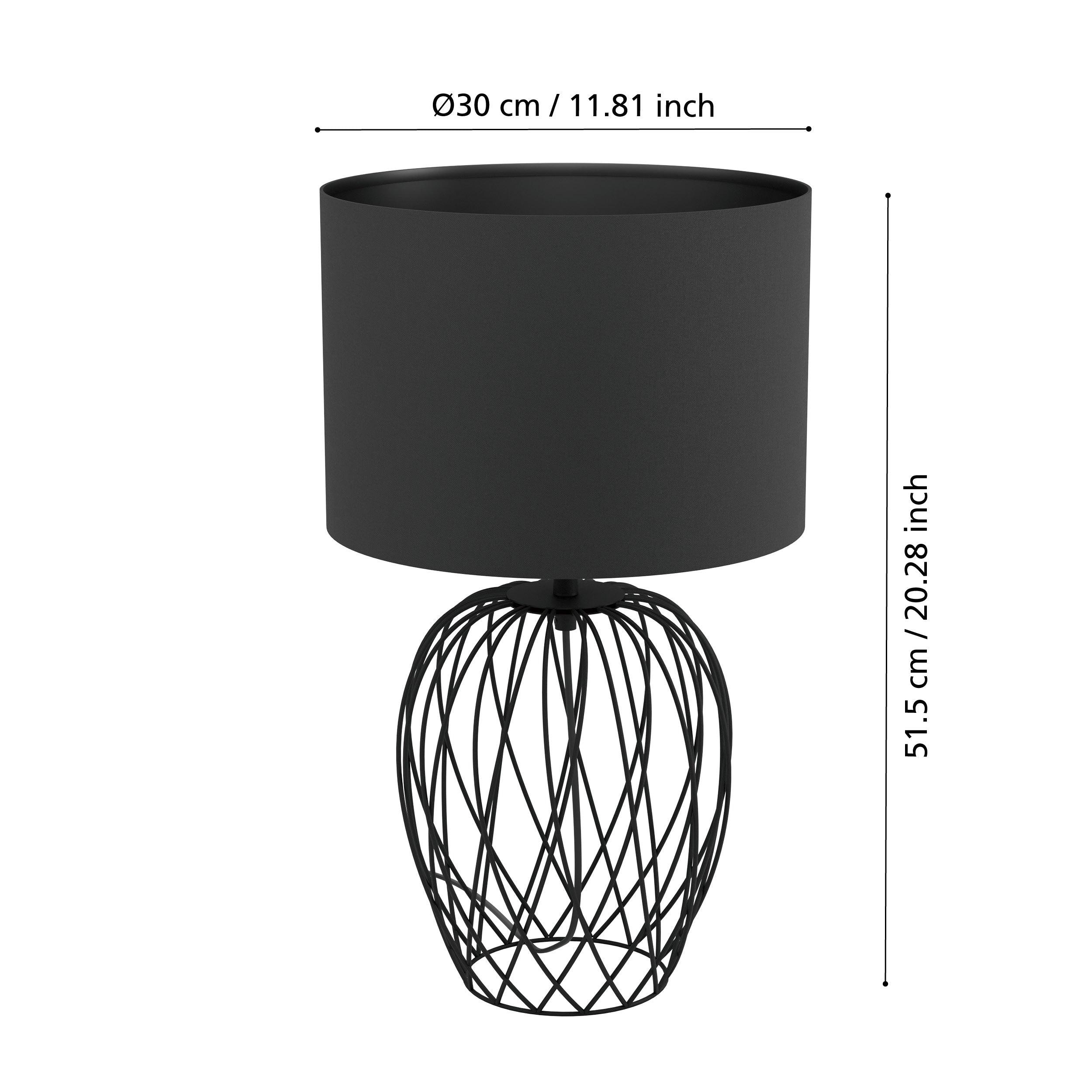 eglo nimlet black wire based table lamp black shade living room image