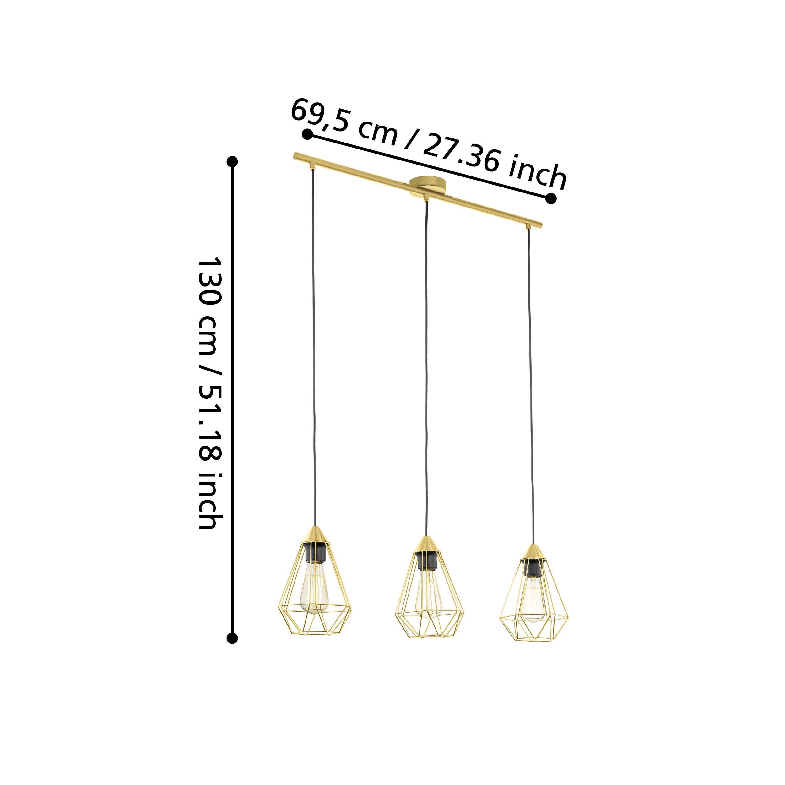 eglo tarbes 3 light brass wire geometric shaped ceiling pendant kitchen lighting 
